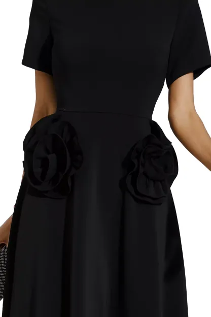 Jesse Black Flower Midi Dress