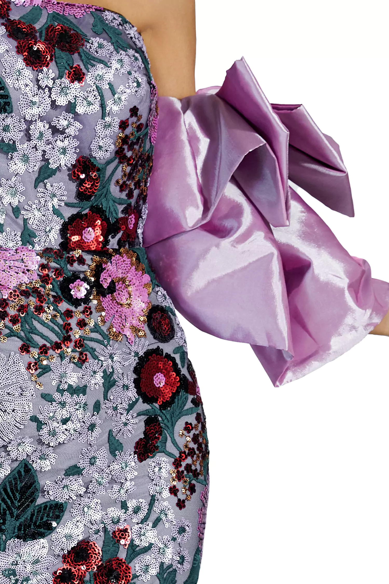 Doris Purple Flower Embellishment Dress