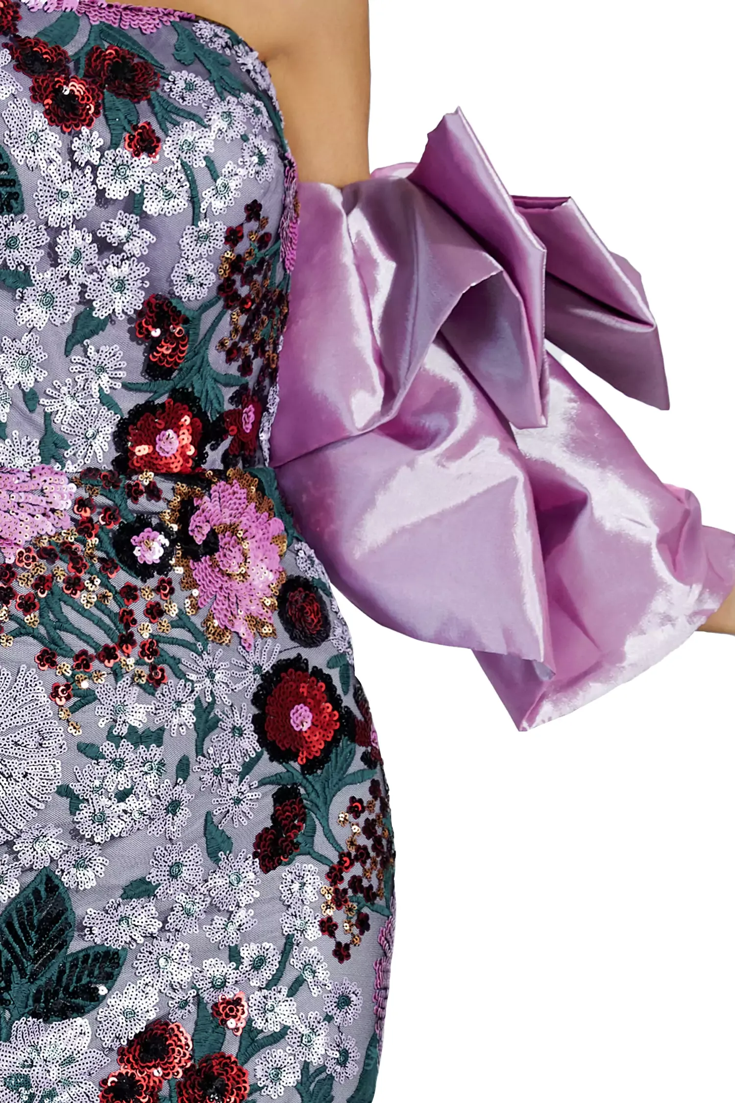 Doris Purple Flower Embellishment Dress