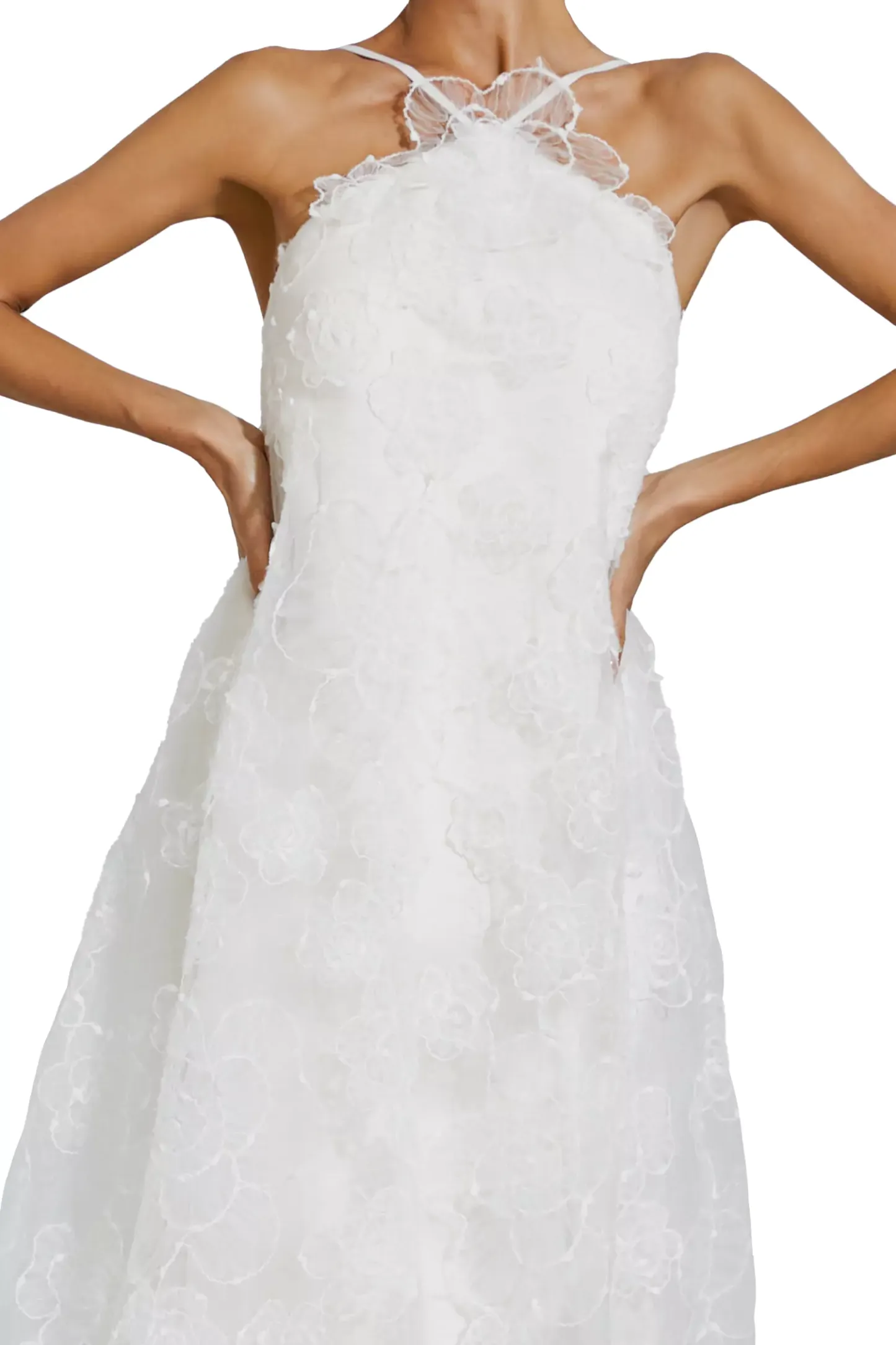 Alerander White Lace Flower Maxi Dress