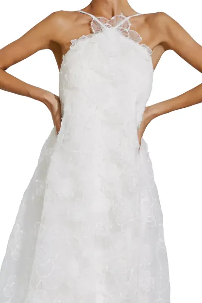 Alerander White Lace Flower Maxi Dress