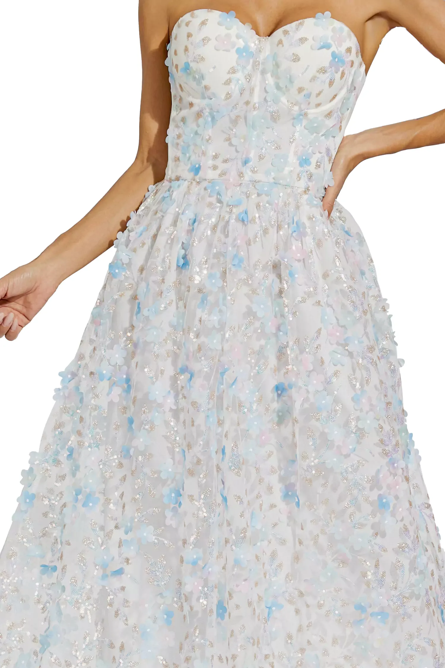 Bruce White Flower Slip Dress