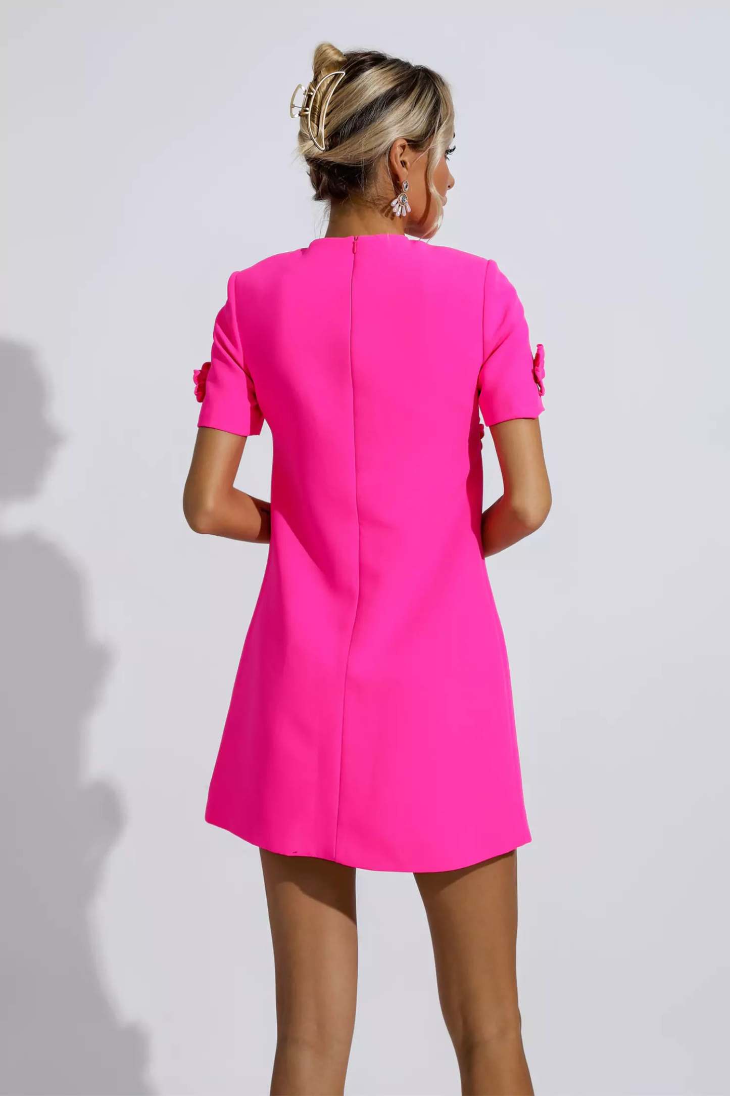 Funk Pink Jacquard Floral Mini Dress
