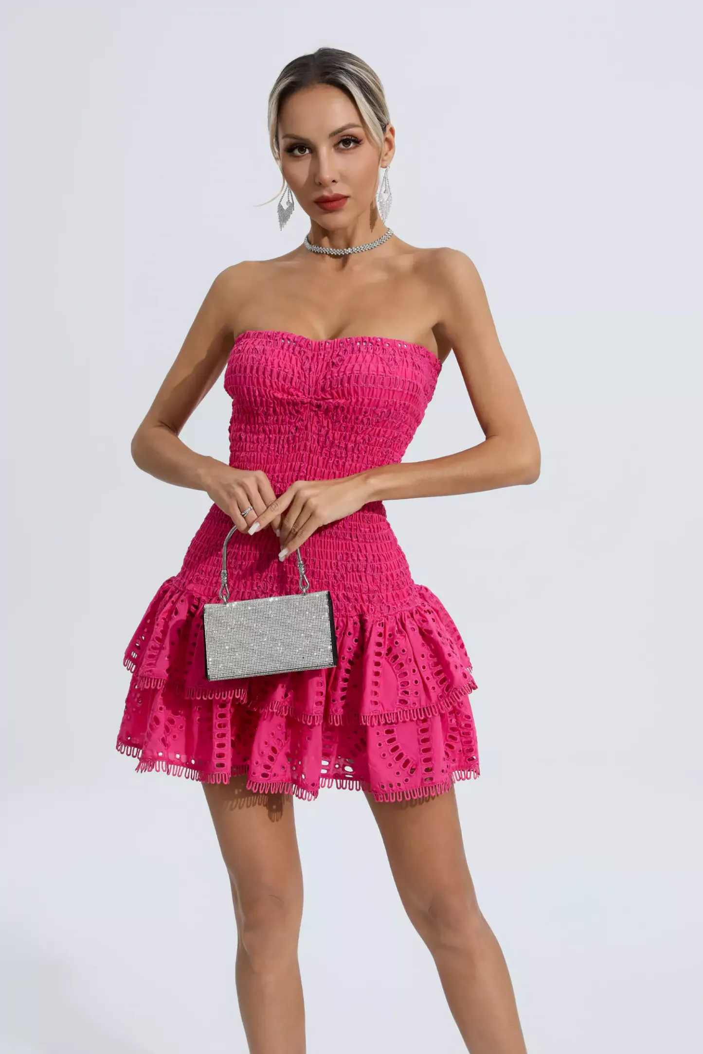 Bert Rose Red Ruffle Mini Dress