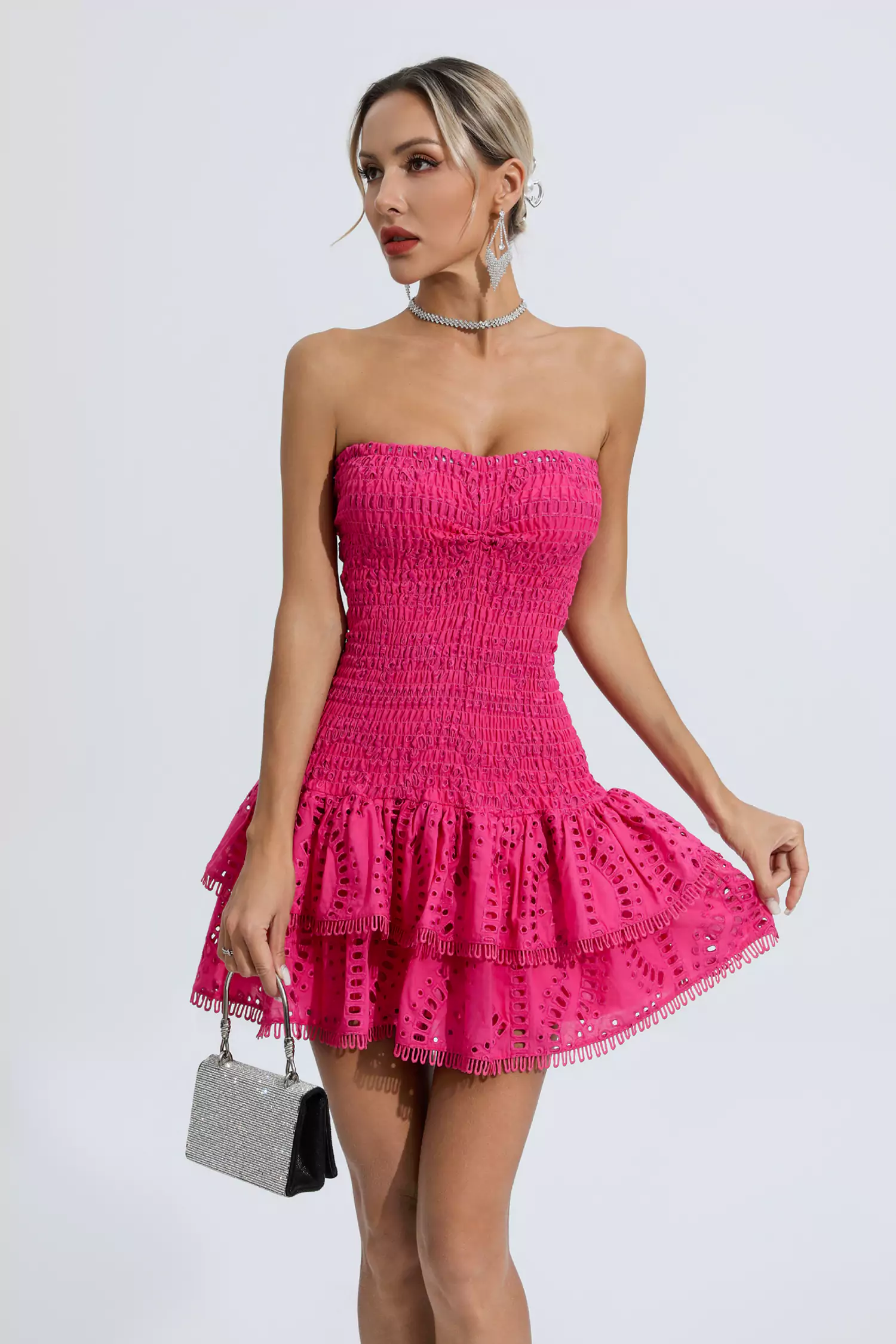 Bert Rose Red Ruffle Mini Dress