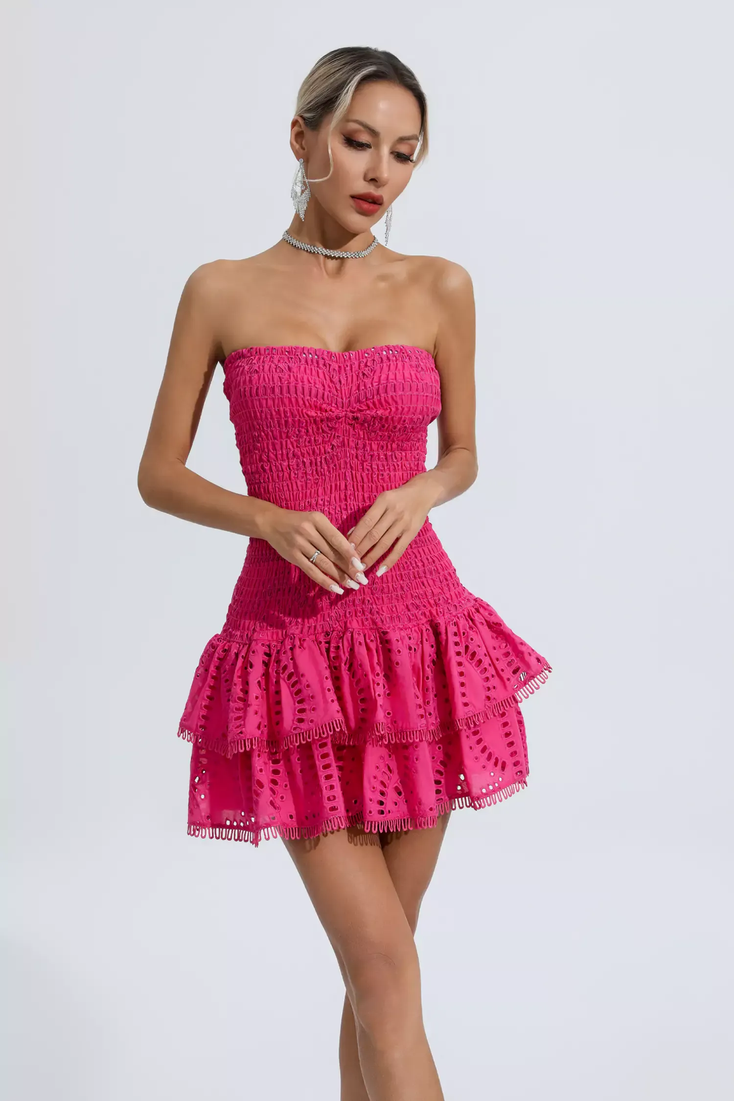 Bert Rose Red Ruffle Mini Dress