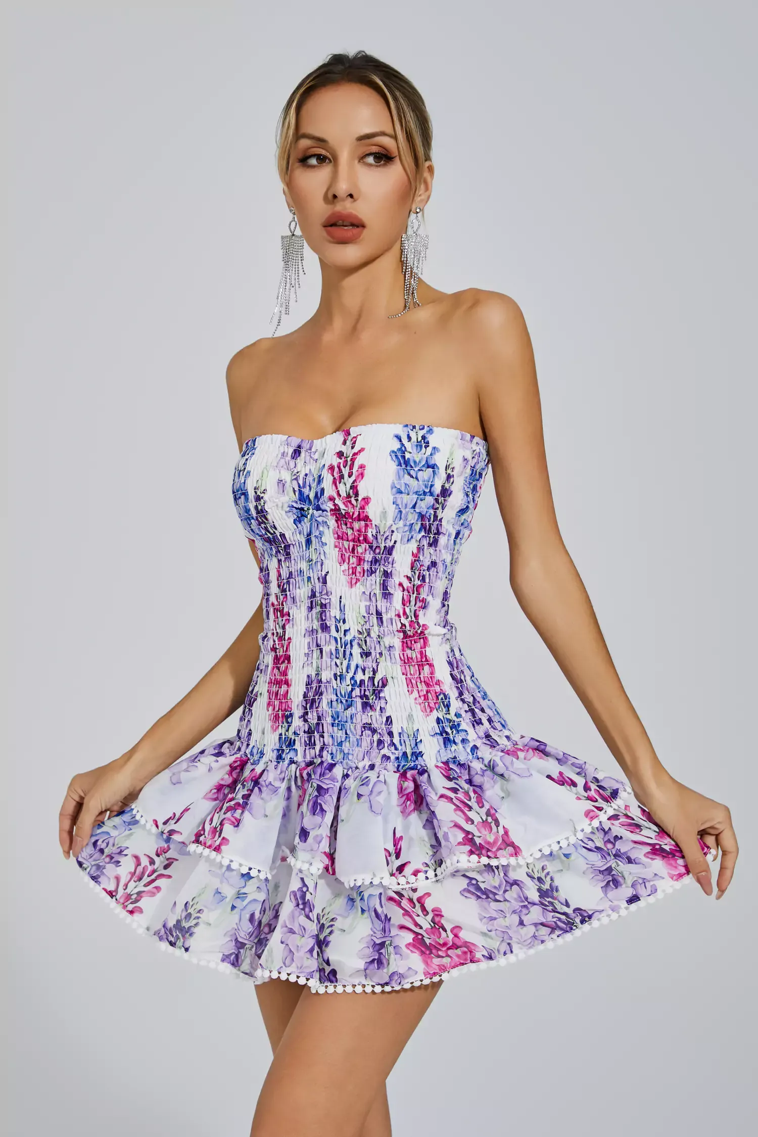 Bert Floral Ruffle Mini Dress
