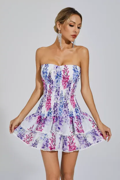 Bert Floral Ruffle Mini Dress