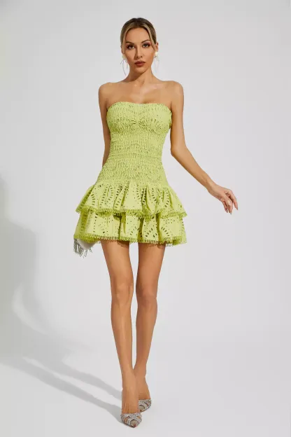 Bert Green Ruffle Mini Dress