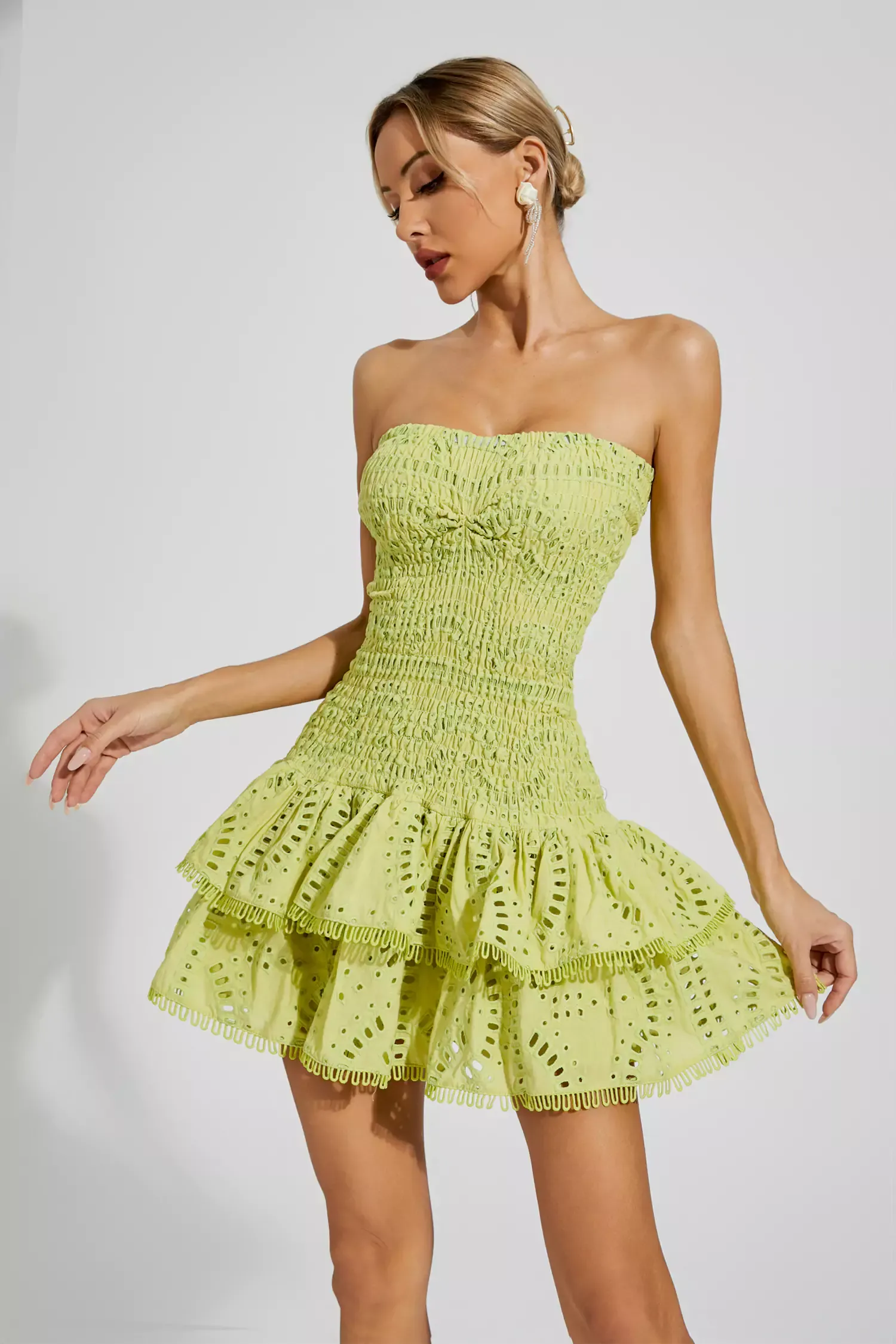 Bert Green Ruffle Mini Dress