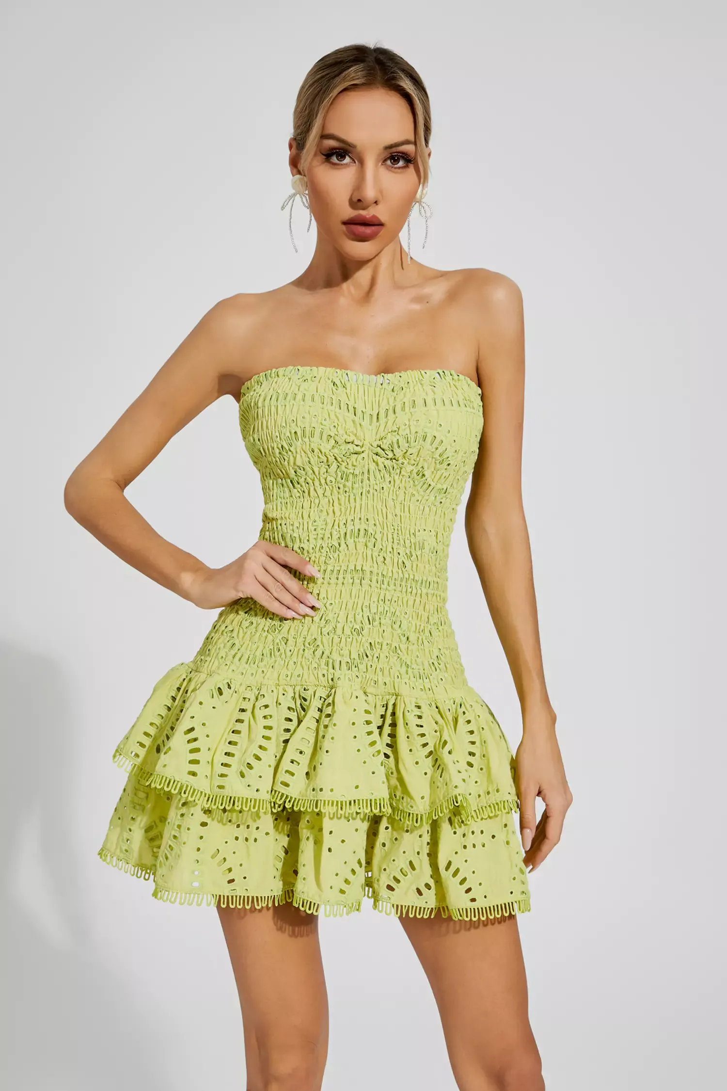 Bert Green Ruffle Mini Dress