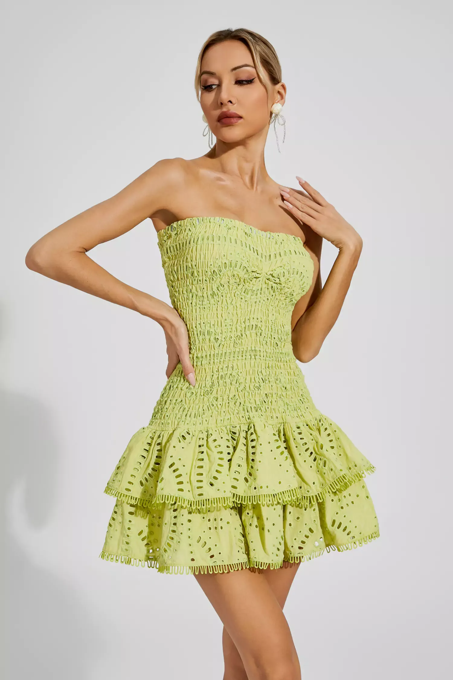 Bert Green Ruffle Mini Dress