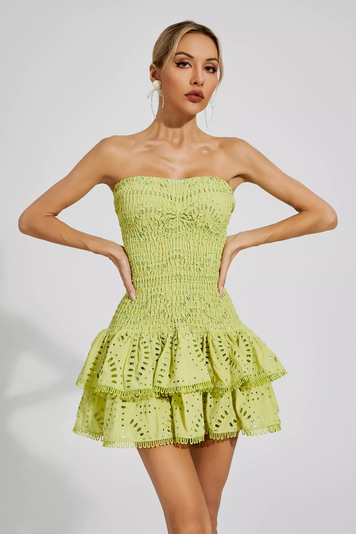 Bert Green Ruffle Mini Dress