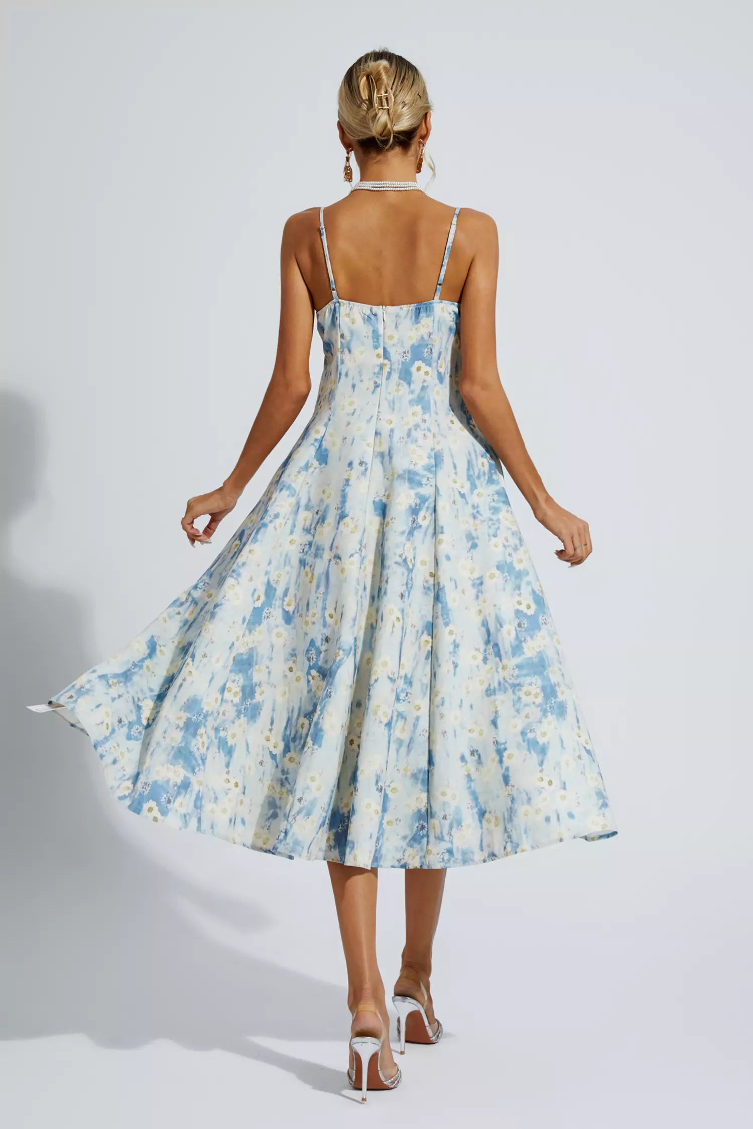Marcus Blue Floral Slip Maxi Dress