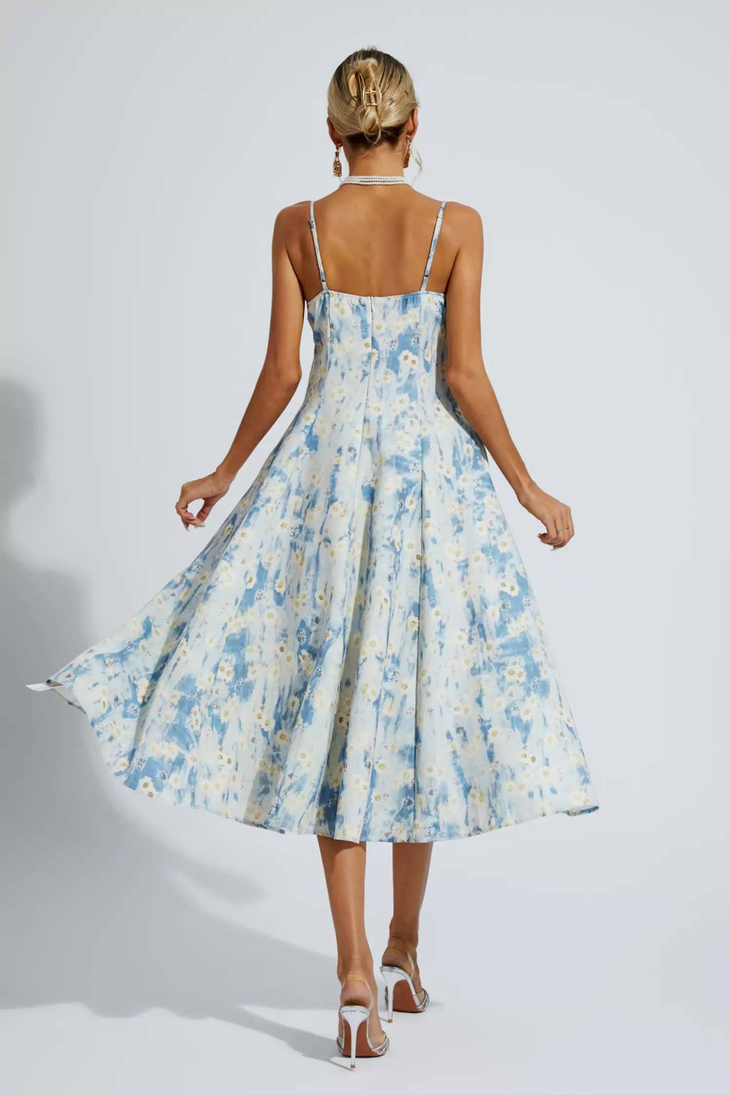 Marcus Blue Floral Slip Maxi Dress