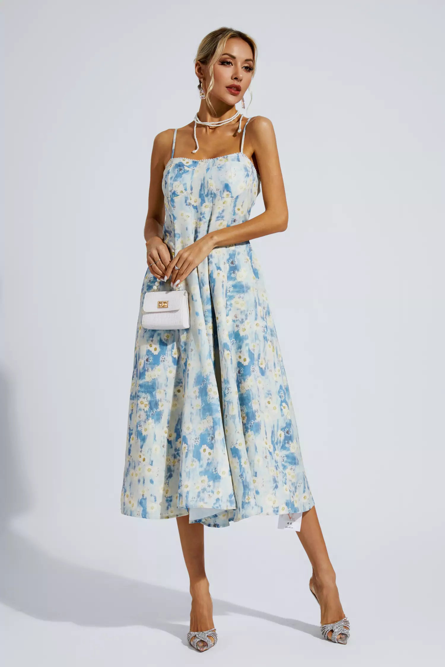 Marcus Blue Floral Slip Maxi Dress