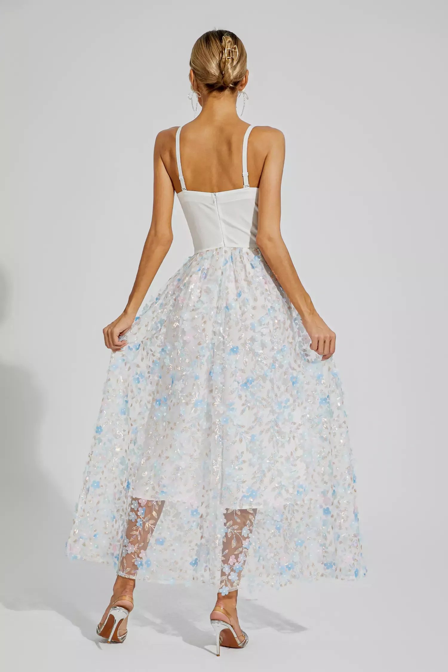 Bruce White Flower Slip Dress