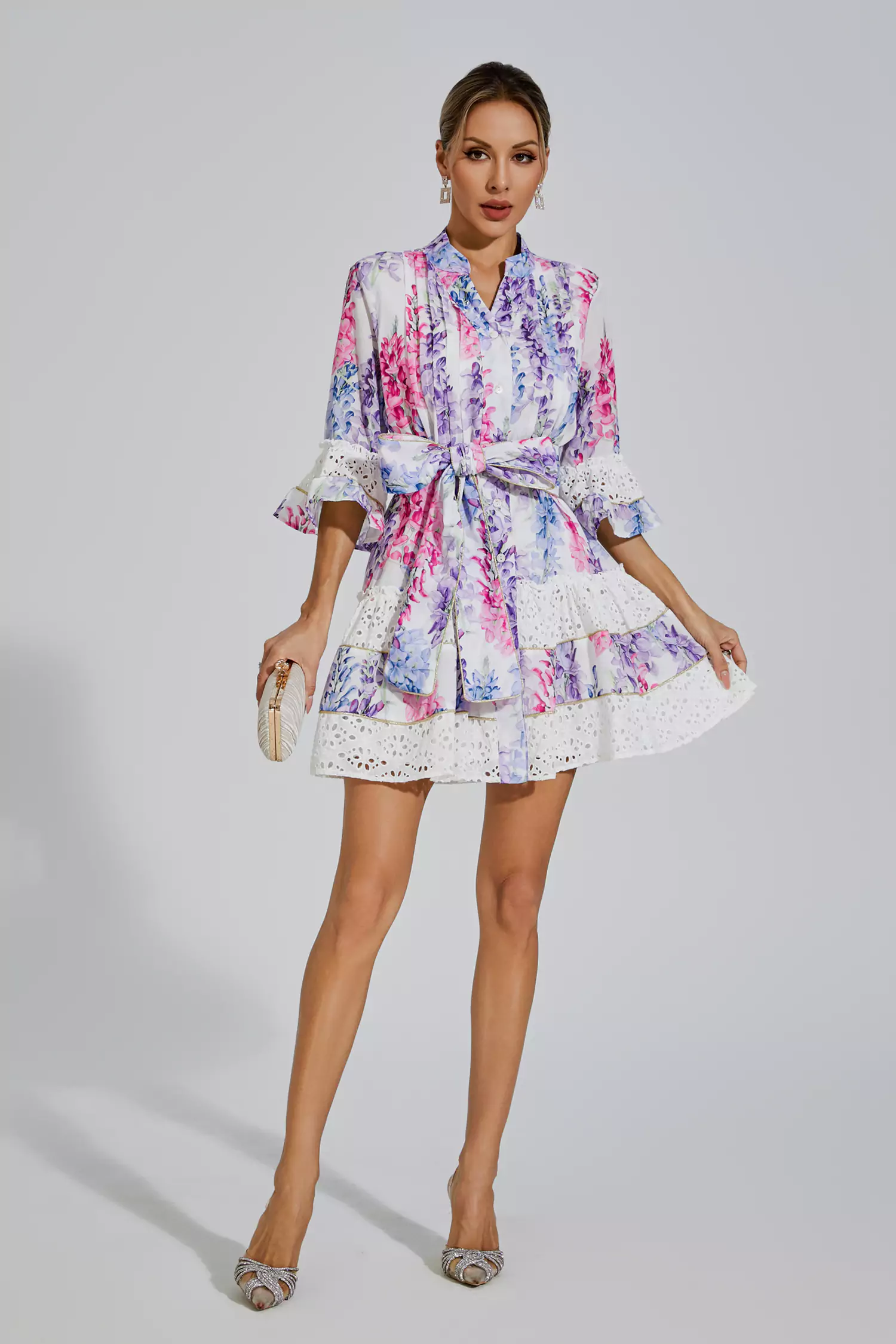 Nelson Floral Belted Mini Dress