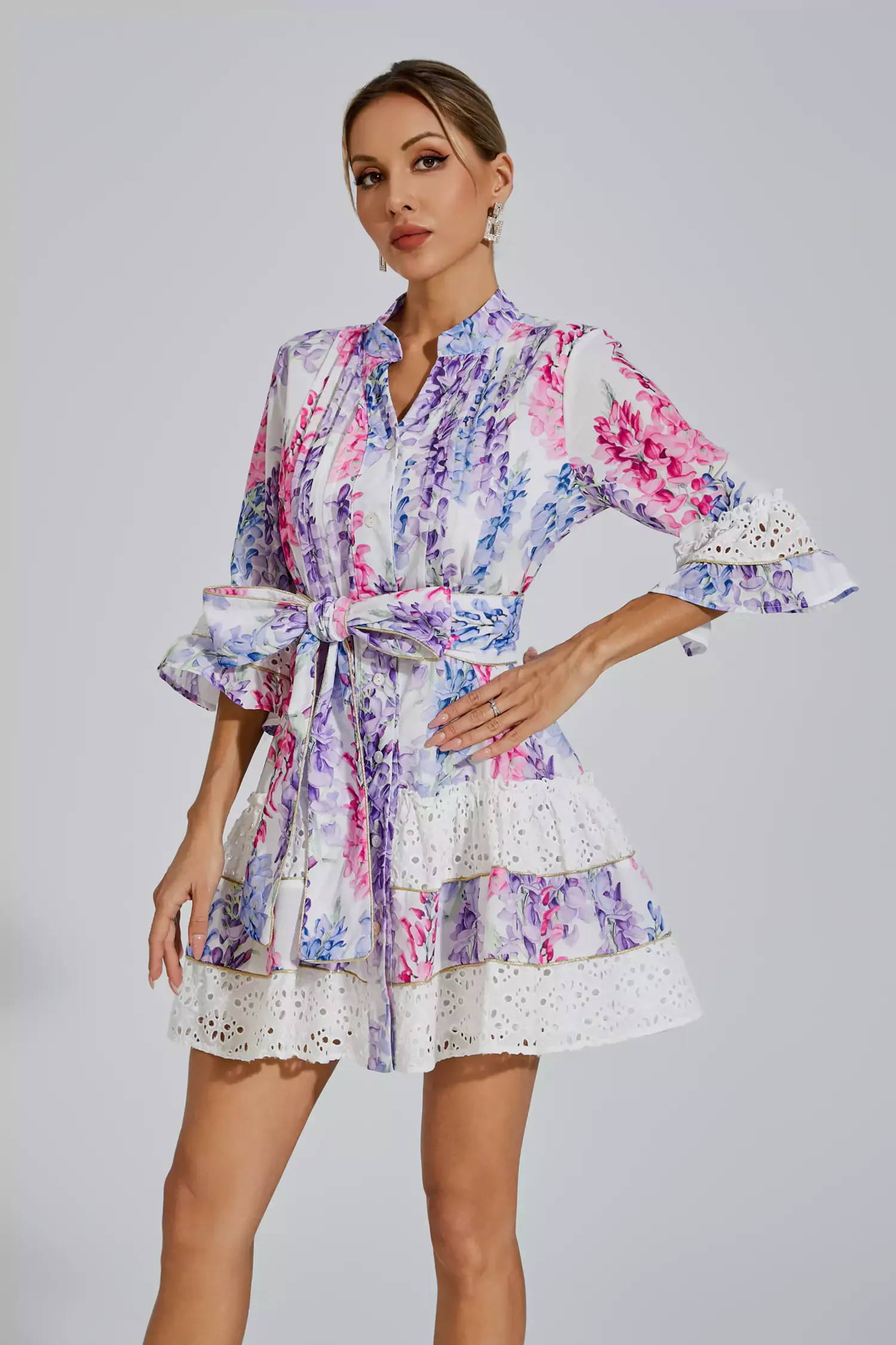 Nelson Floral Belted Mini Dress