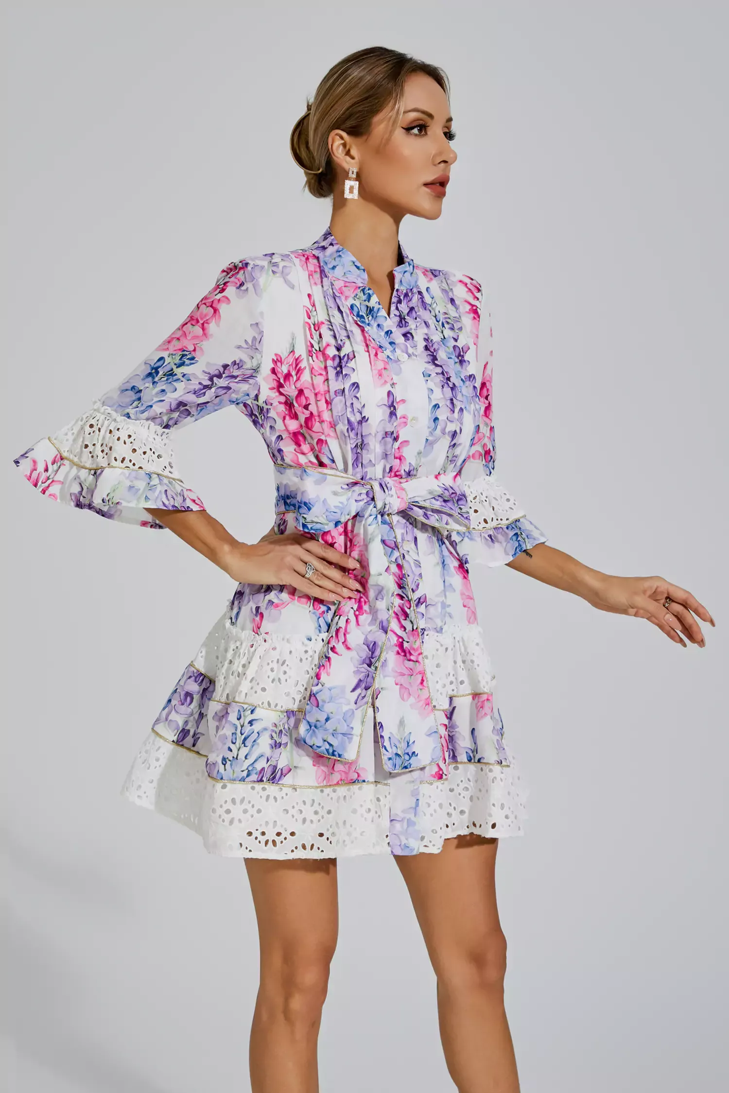 Nelson Floral Belted Mini Dress
