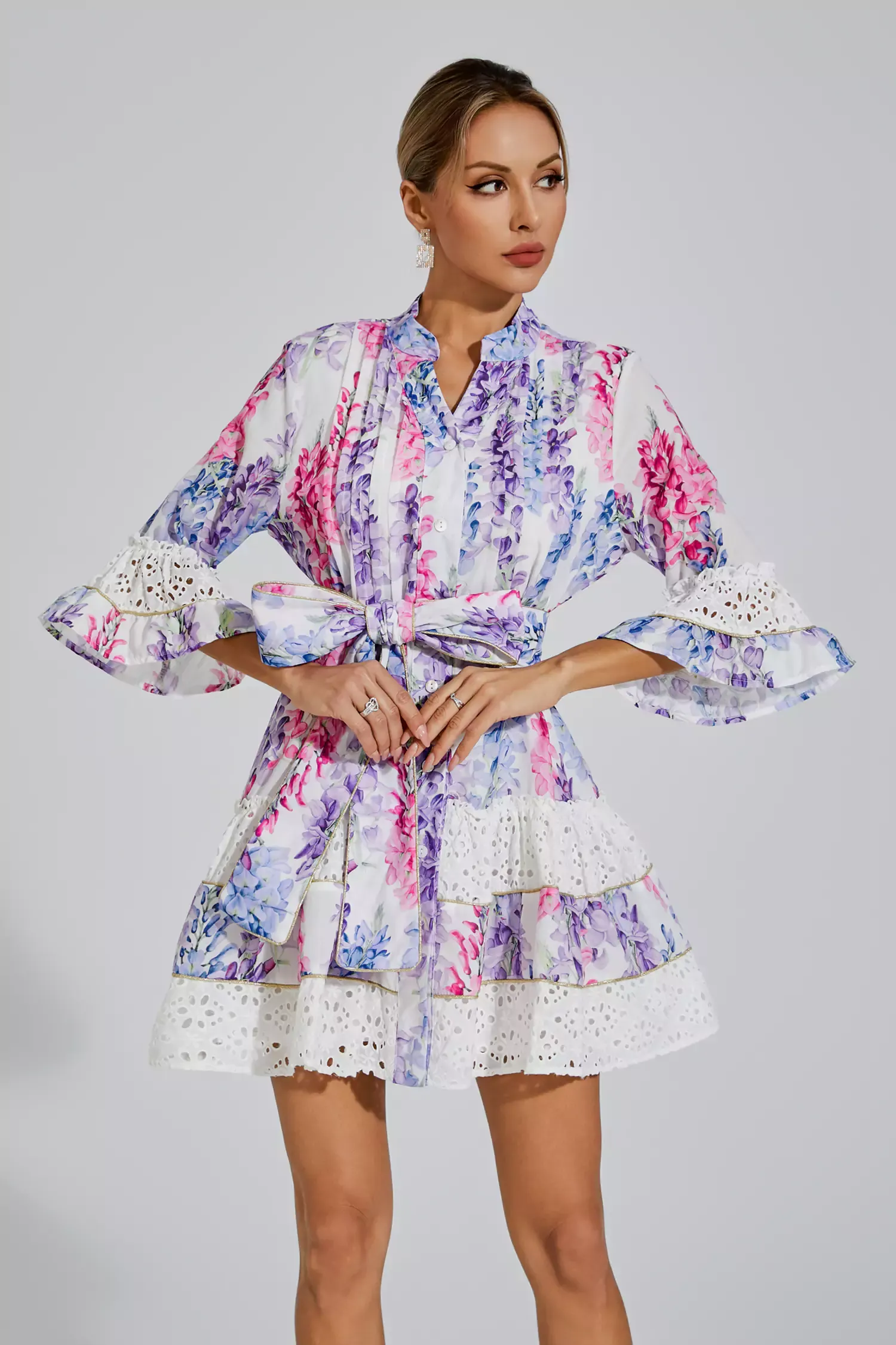Nelson Floral Belted Mini Dress