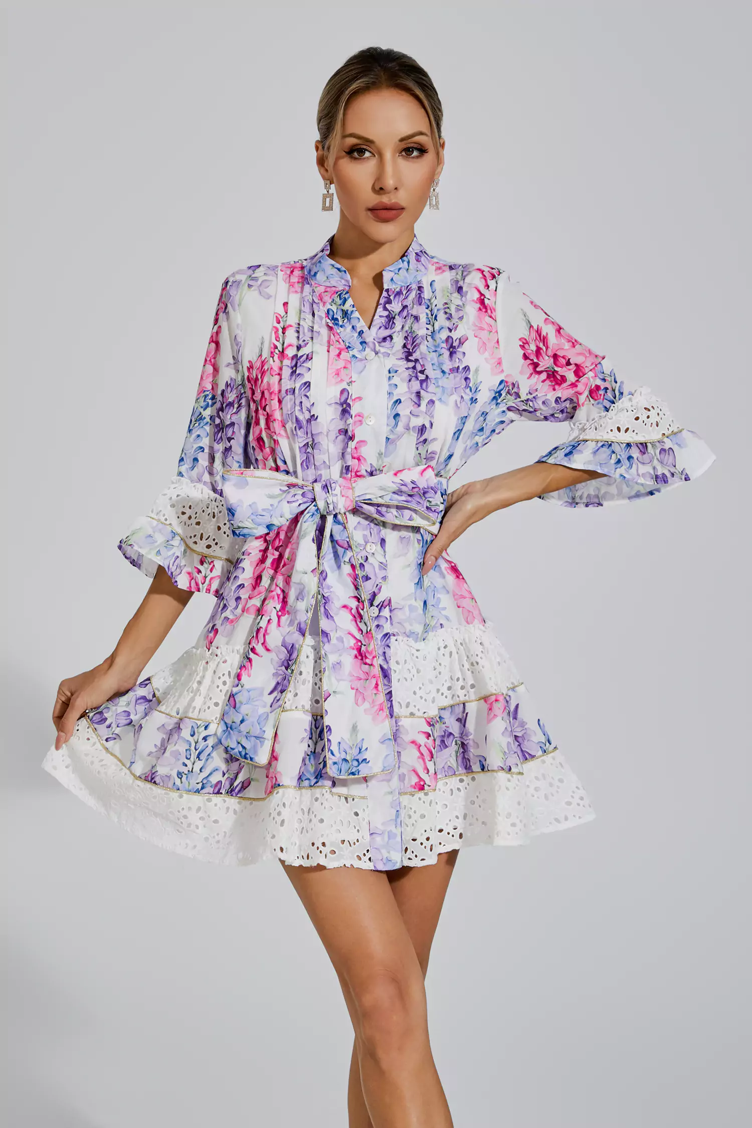 Nelson Floral Belted Mini Dress