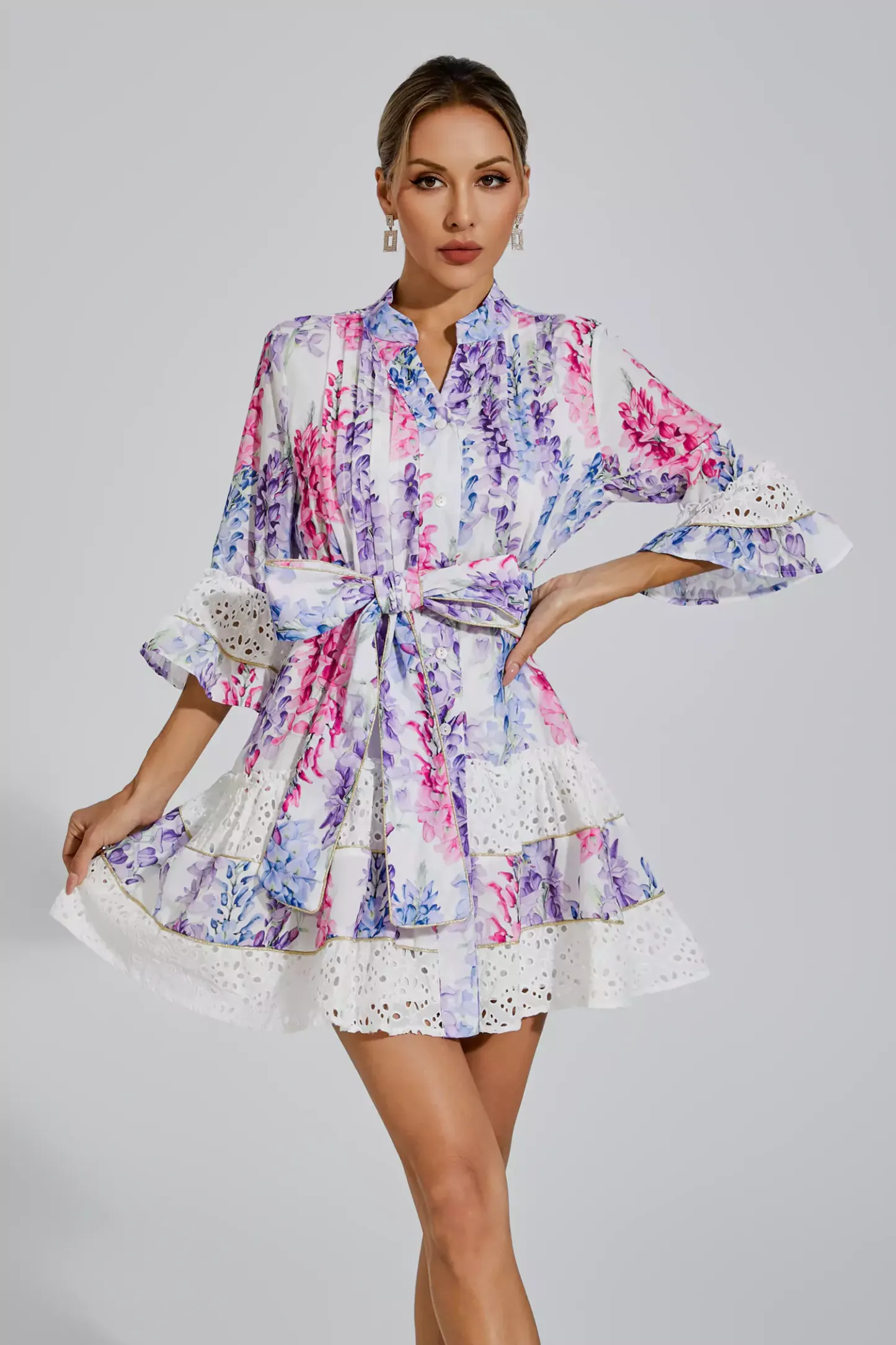 Nelson Floral Belted Mini Dress