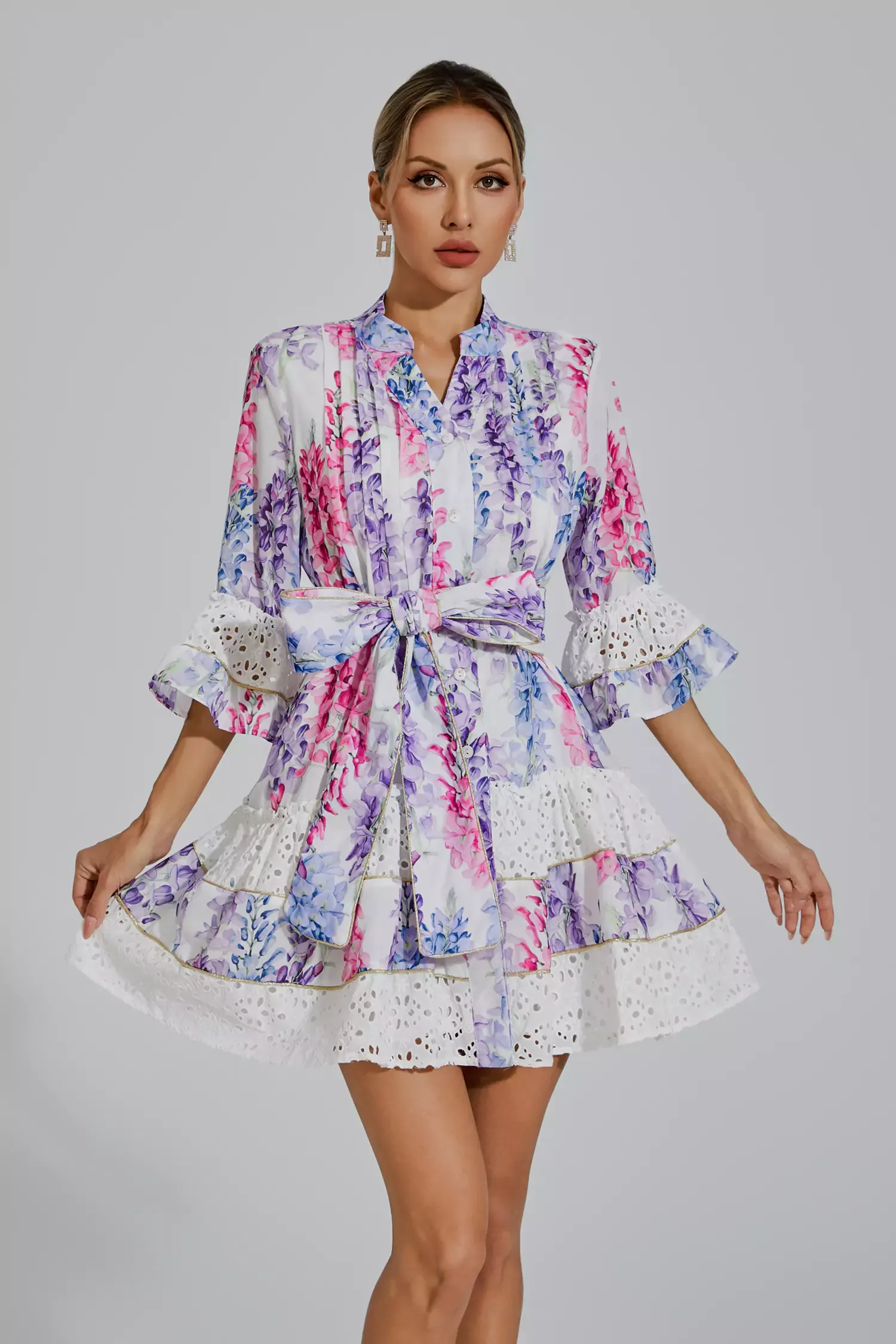 Nelson Floral Belted Mini Dress