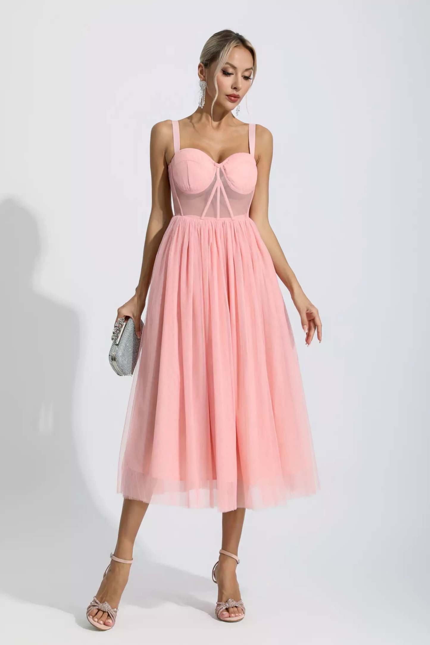 Wagner Pink Floral Midi Dress