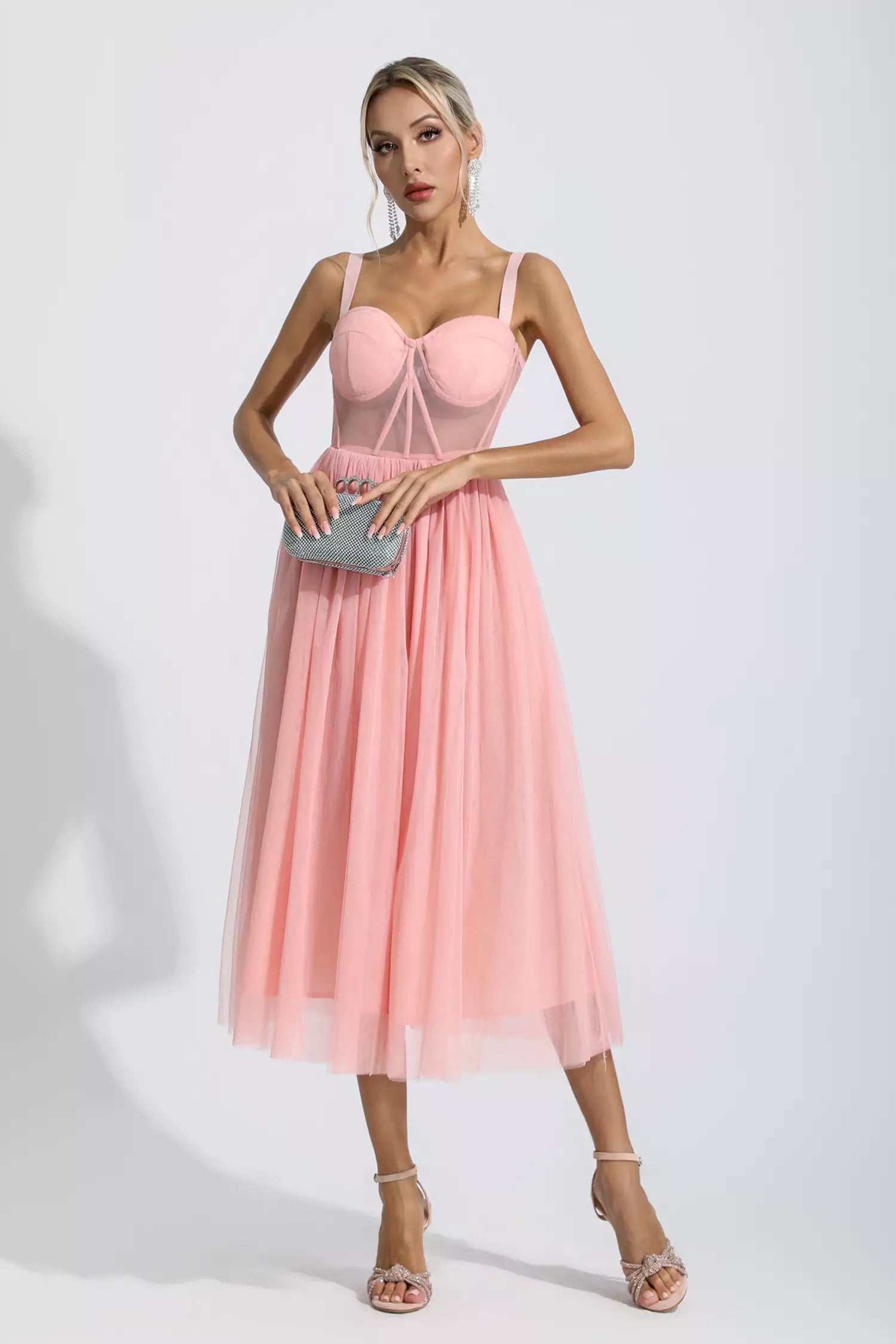 Wagner Pink Floral Midi Dress