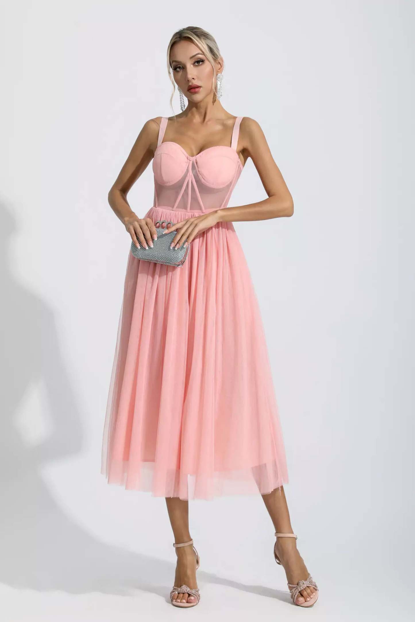 Wagner Pink Floral Midi Dress