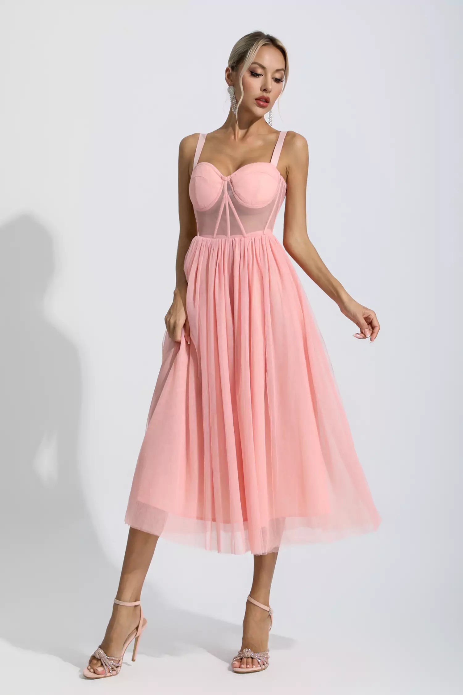 Wagner Pink Floral Midi Dress