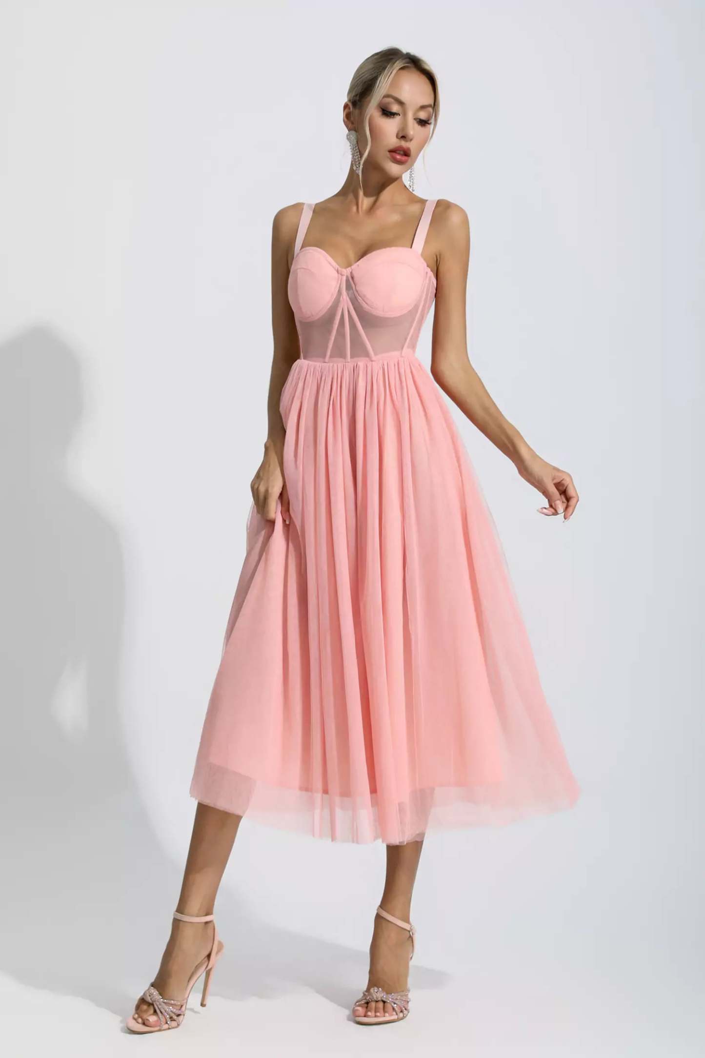 Wagner Pink Floral Midi Dress