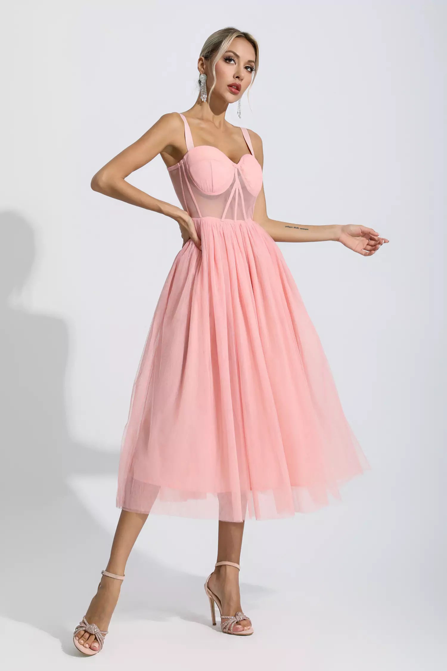 Wagner Pink Floral Midi Dress