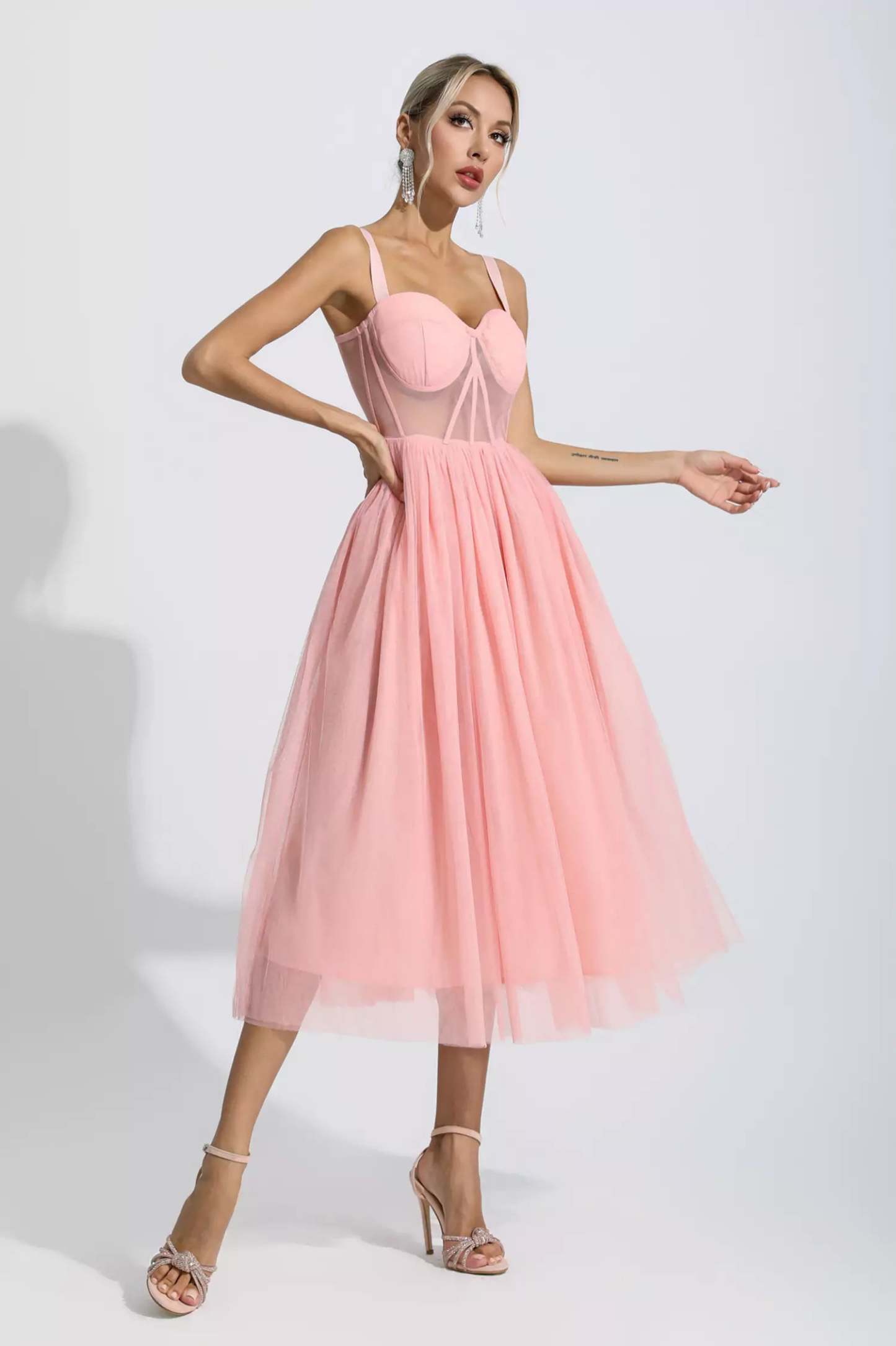 Wagner Pink Floral Midi Dress