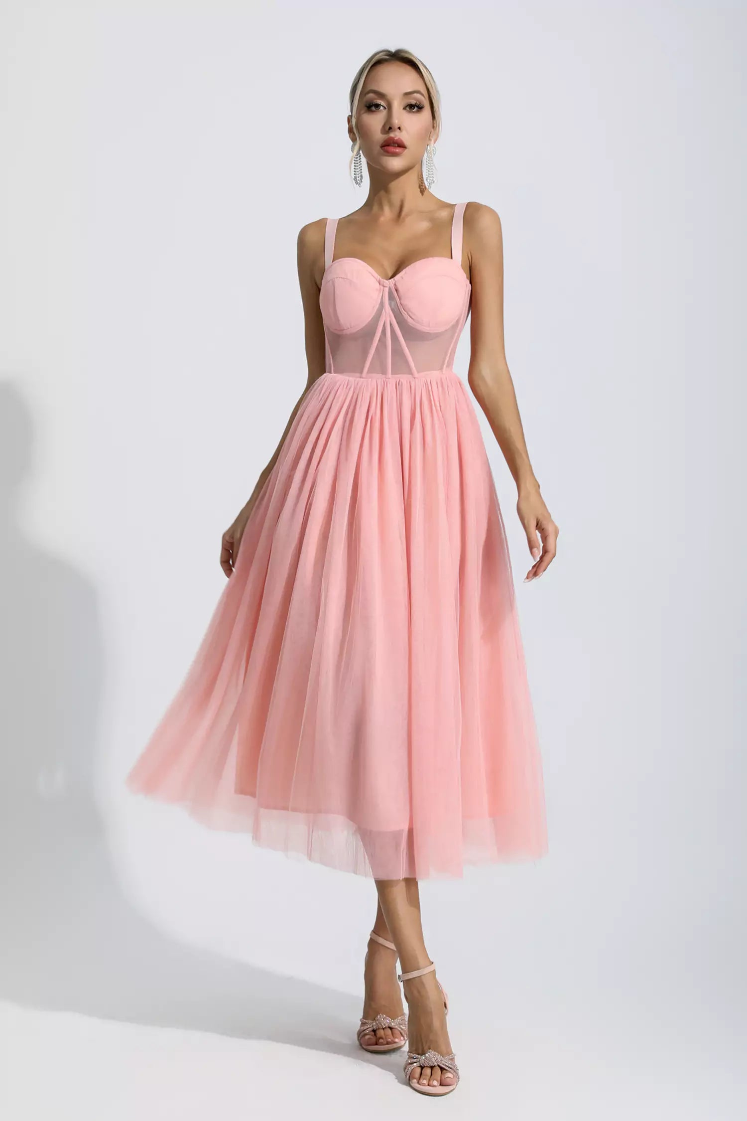 Wagner Pink Floral Midi Dress