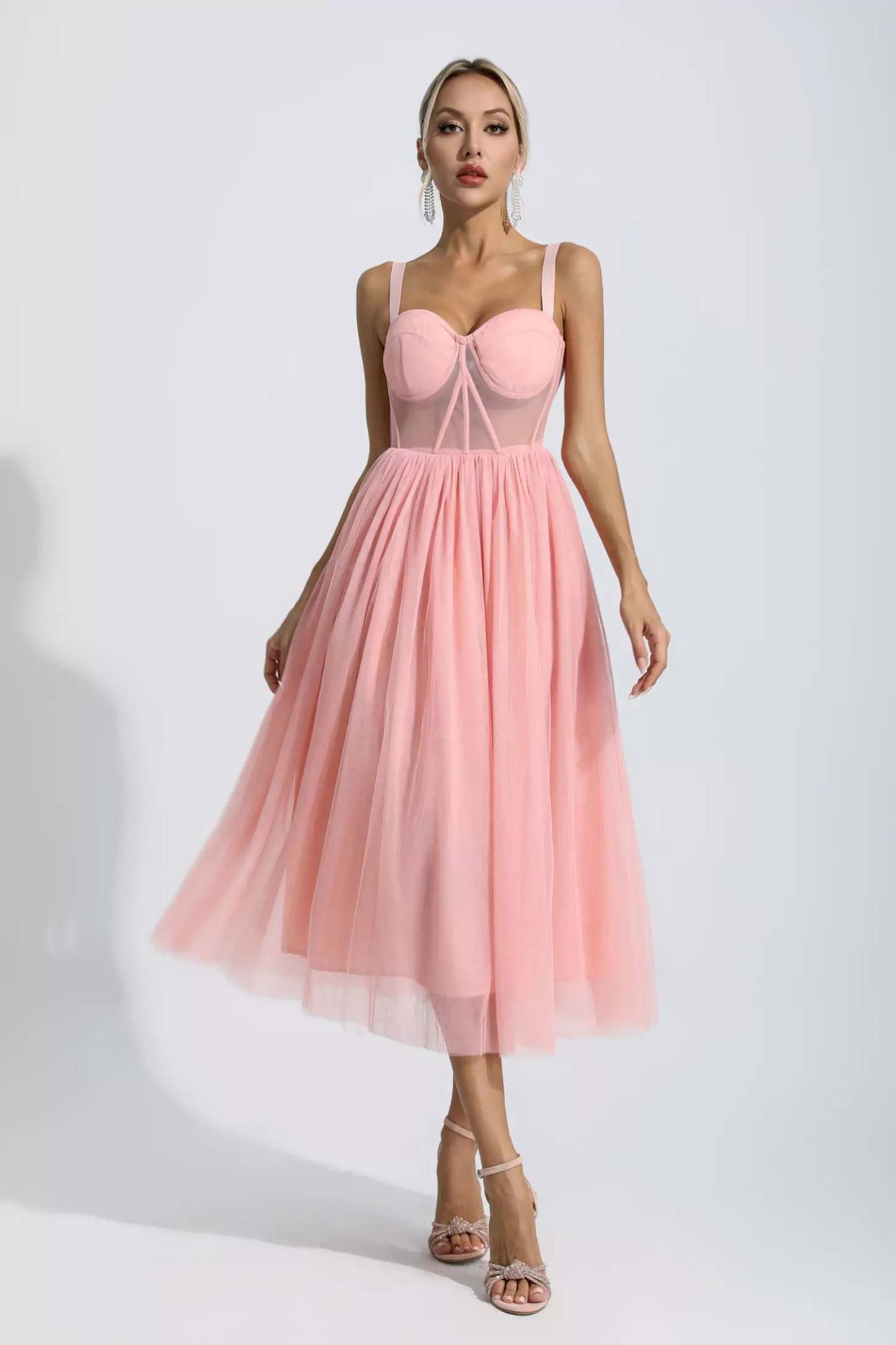 Wagner Pink Floral Midi Dress