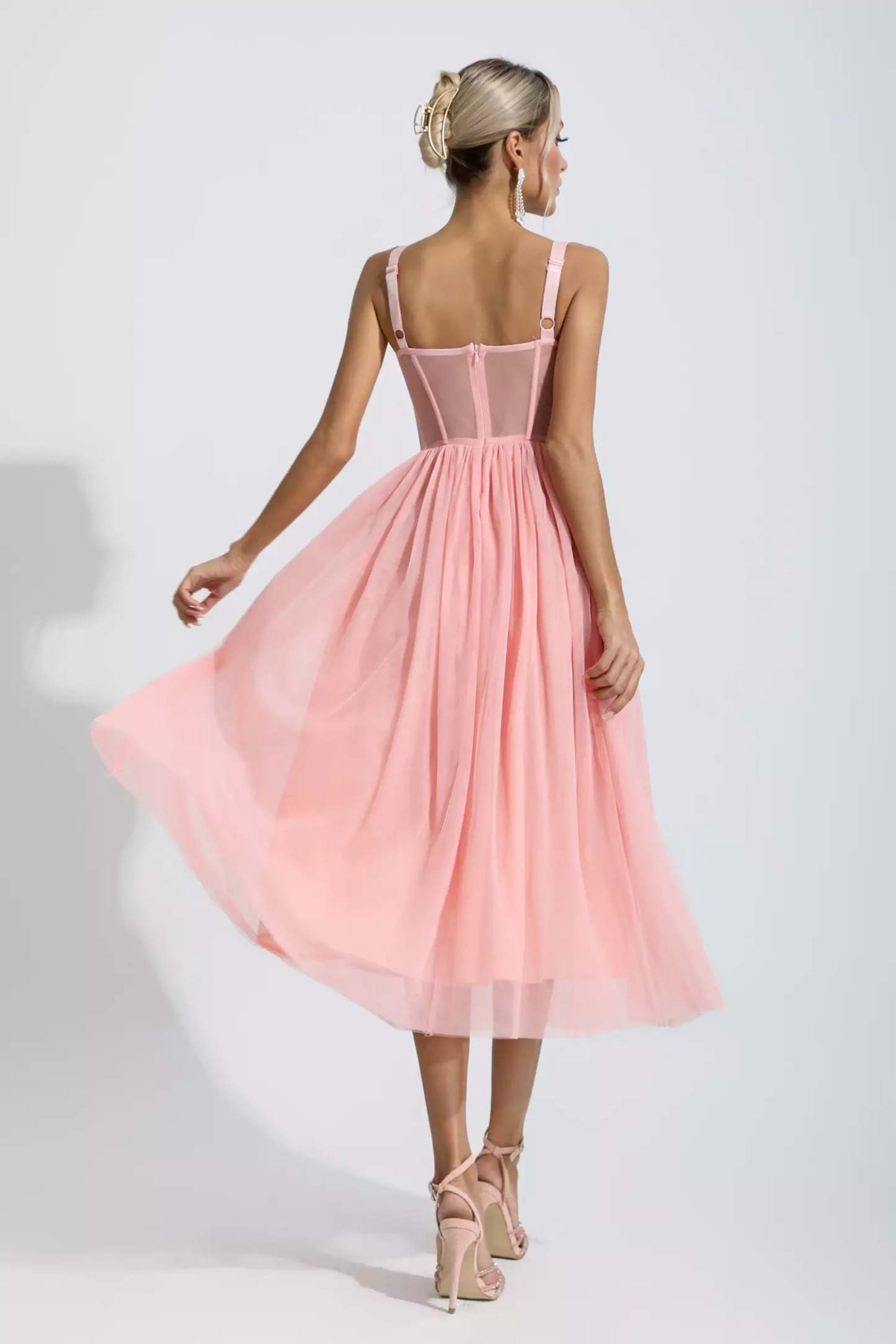 Wagner Pink Floral Midi Dress