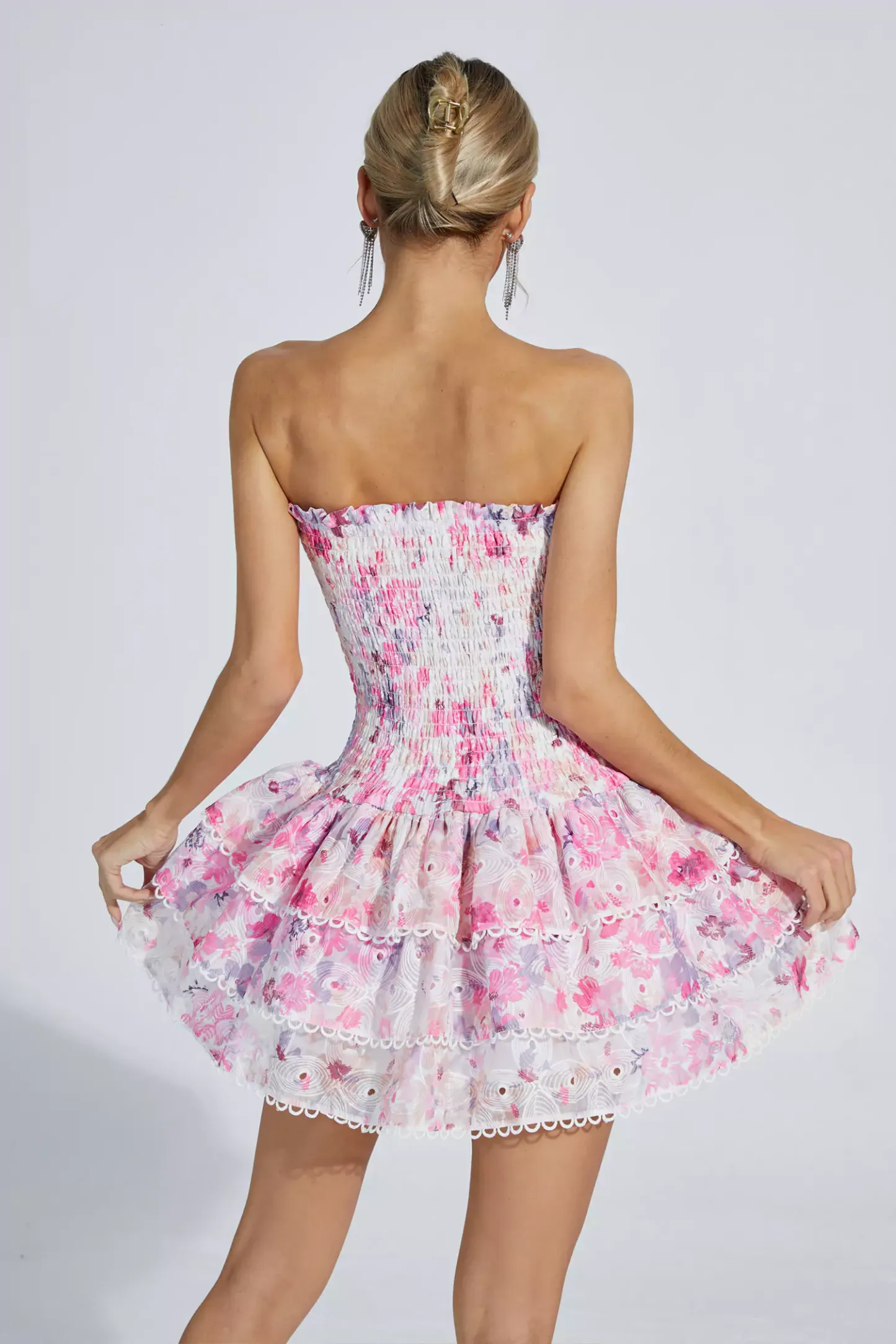 Locke Floral Ruched Mini Dress