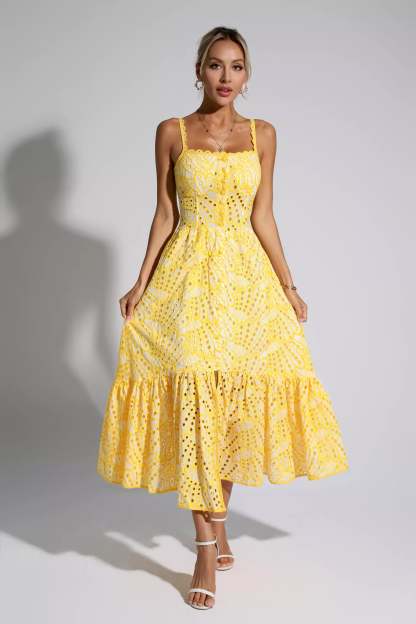 Reade Yellow Printed Maxi Dress