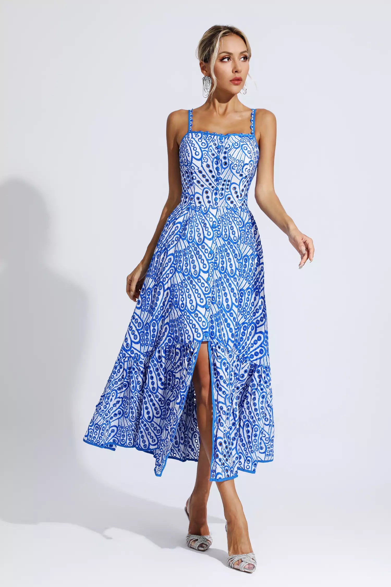 Reade Blue Printed Maxi Dress