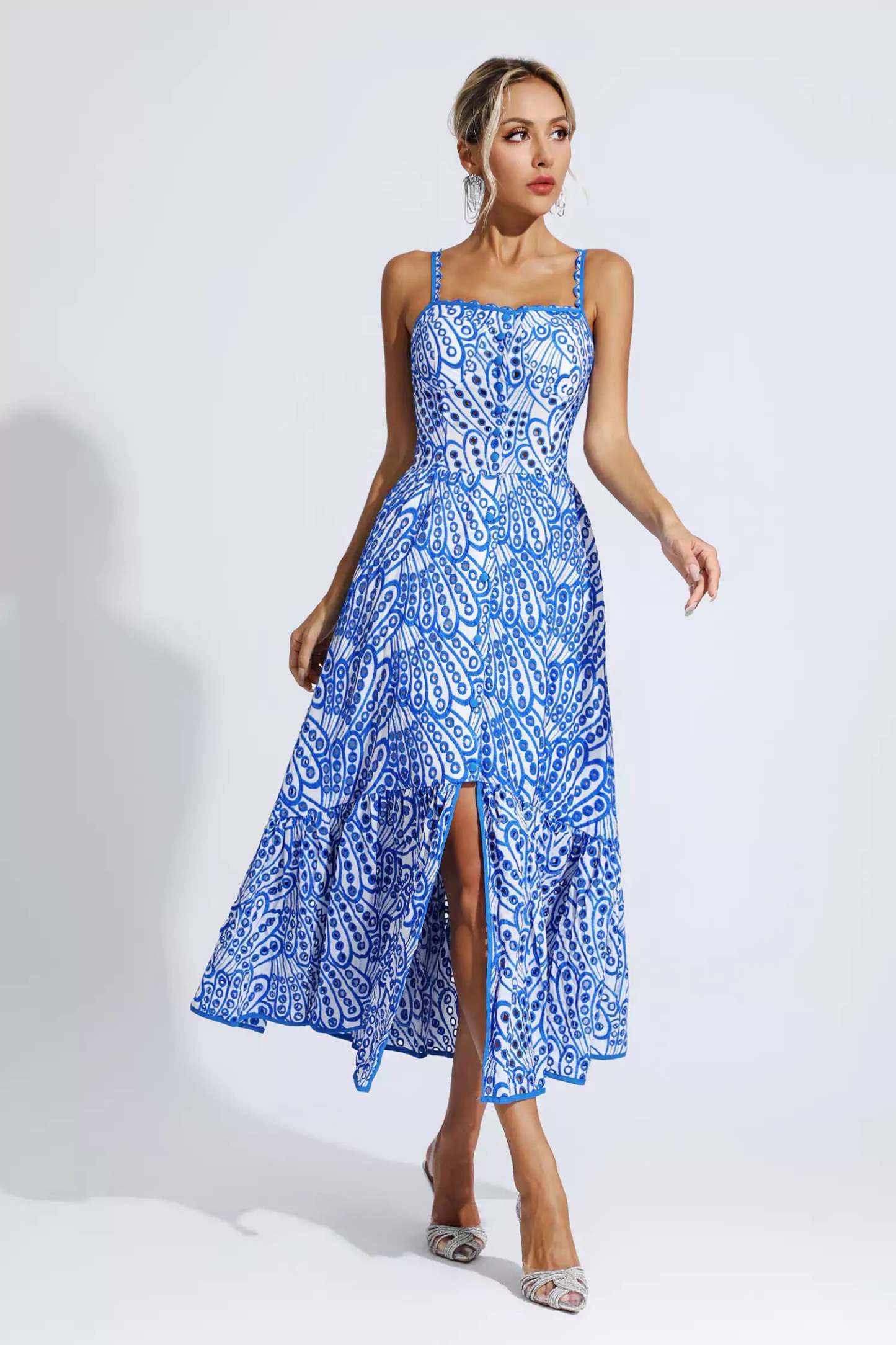 Reade Blue Printed Maxi Dress