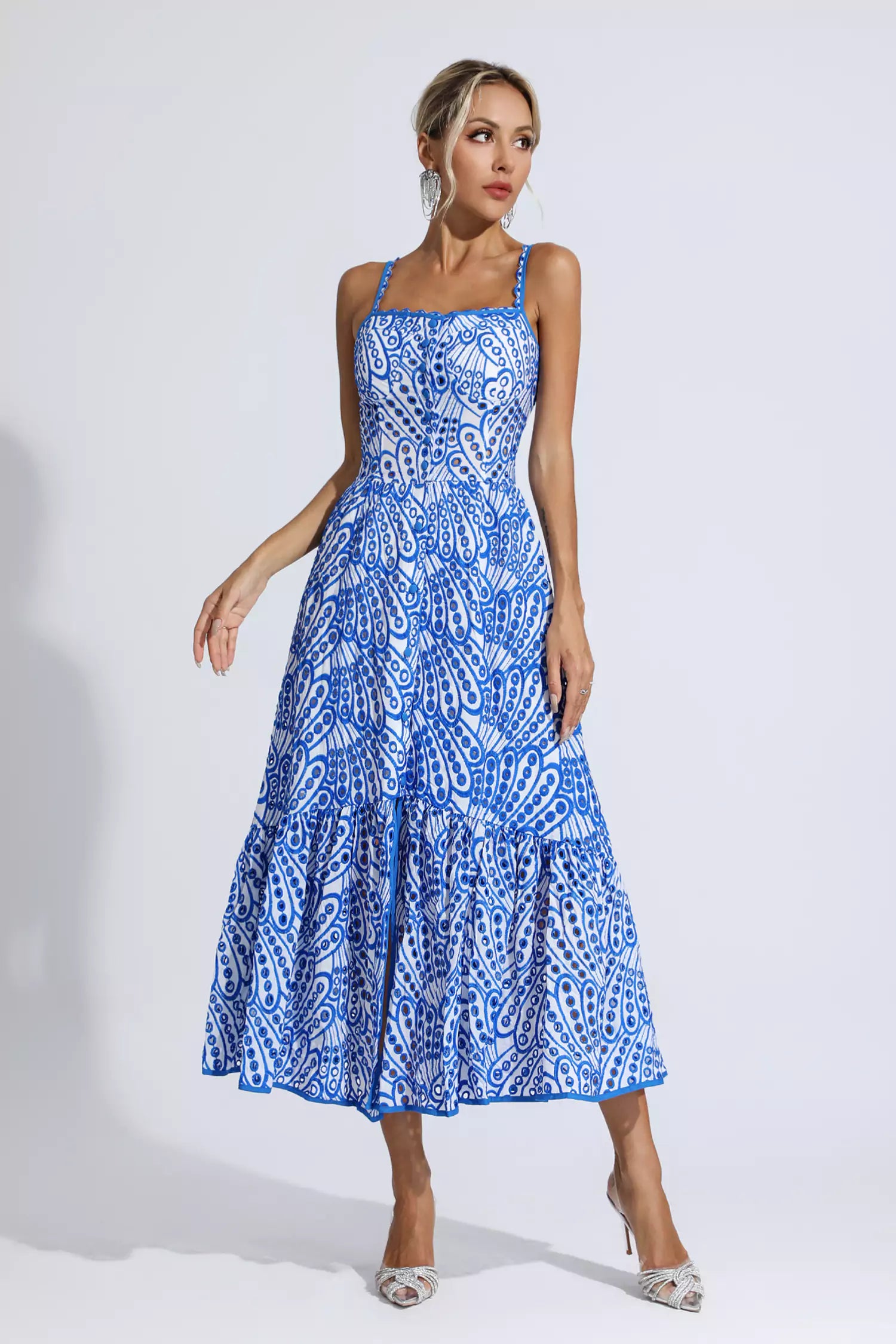 Reade Blue Printed Maxi Dress