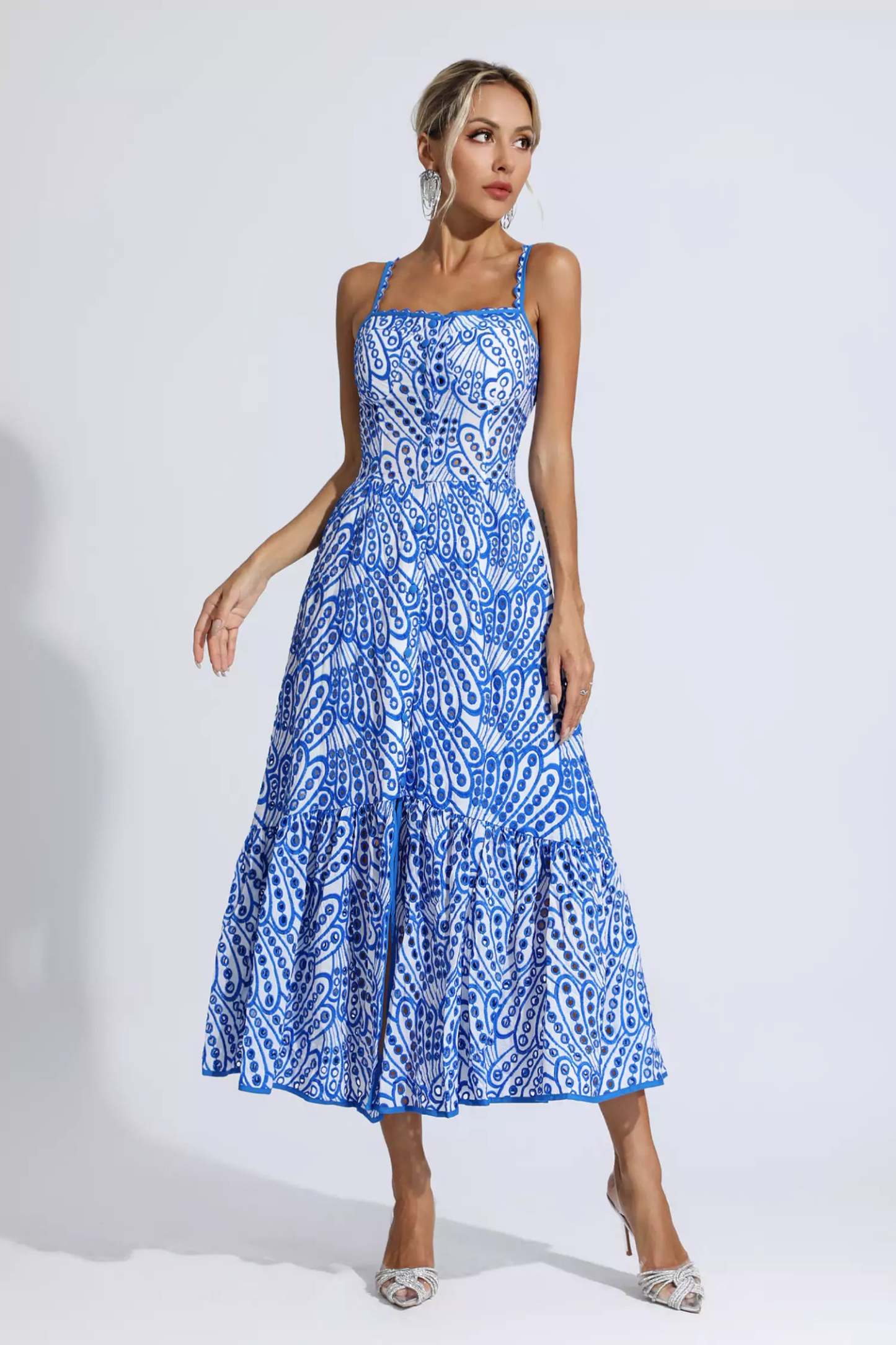 Reade Blue Printed Maxi Dress