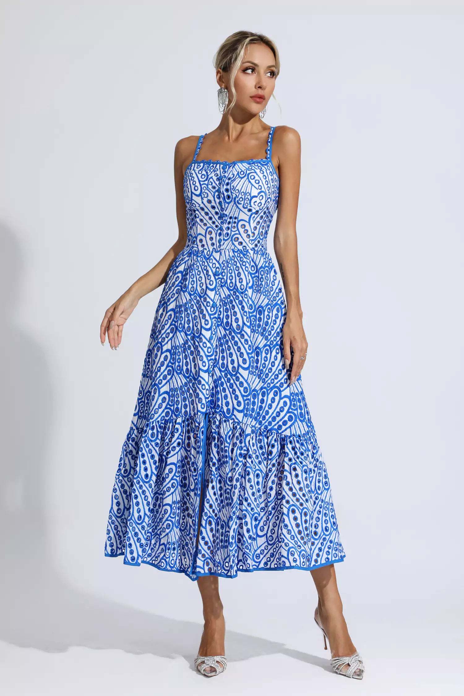 Reade Blue Printed Maxi Dress