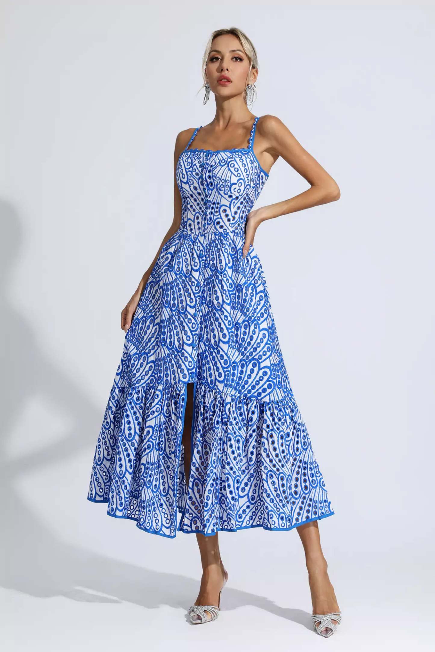 Reade Blue Printed Maxi Dress