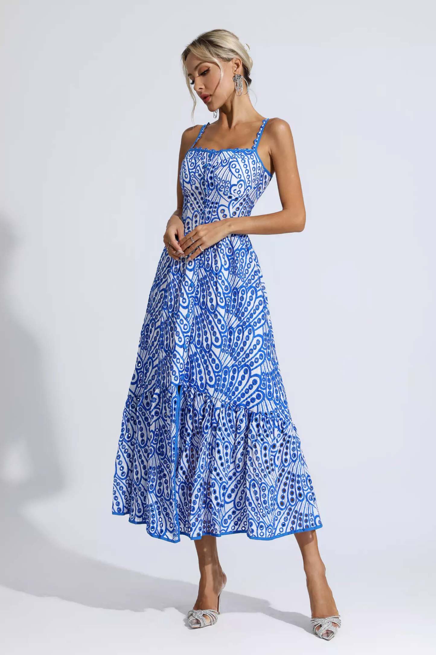 Reade Blue Printed Maxi Dress