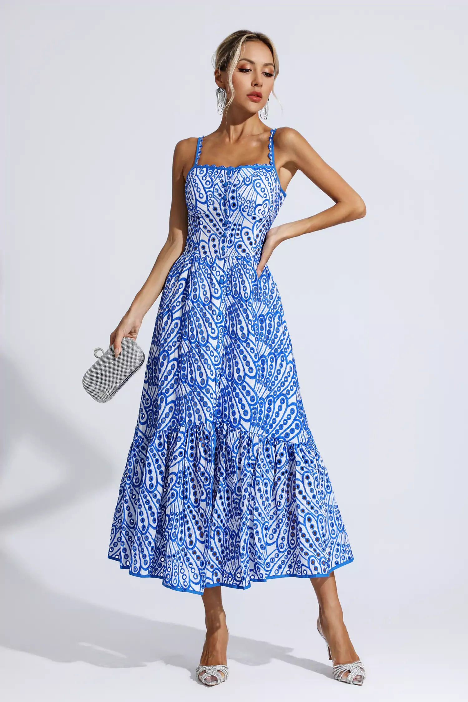 Reade Blue Printed Maxi Dress