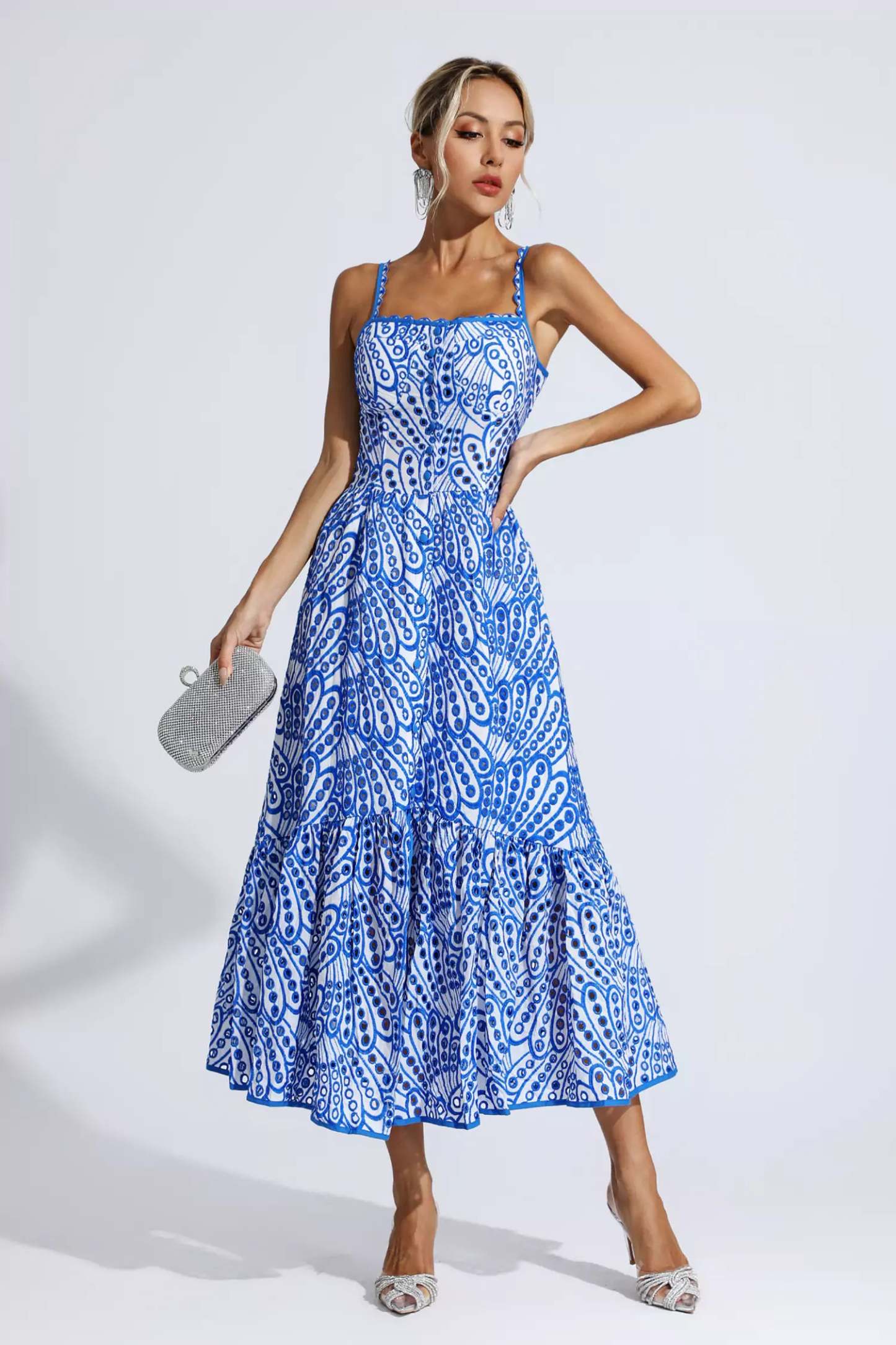 Reade Blue Printed Maxi Dress