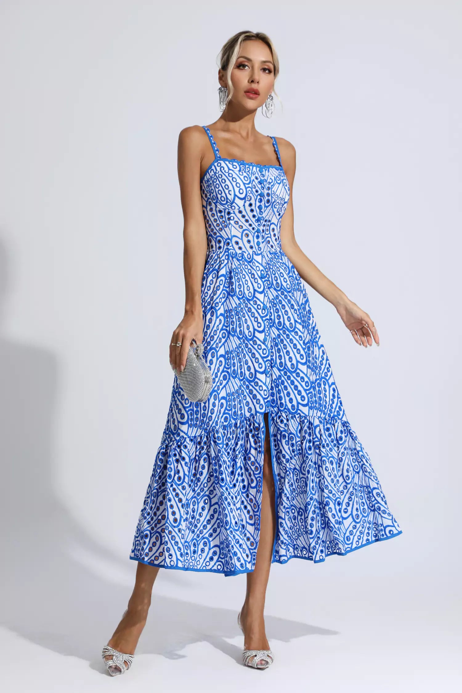 Reade Blue Printed Maxi Dress